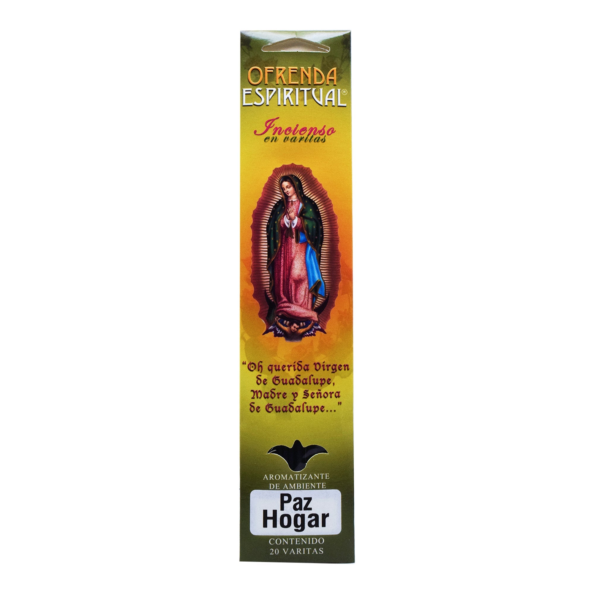 Incienso Virgen Paz En El Hogar 20 Varitas