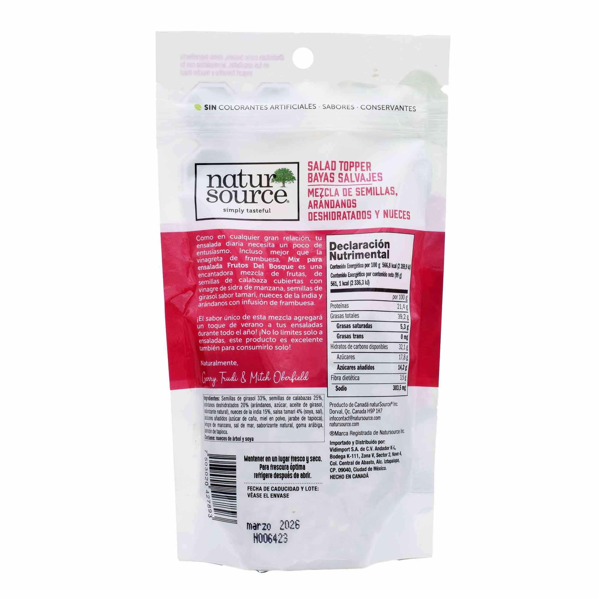 Mezcla De Semillas Arandanos Deshidratados Y Nueces 99 G