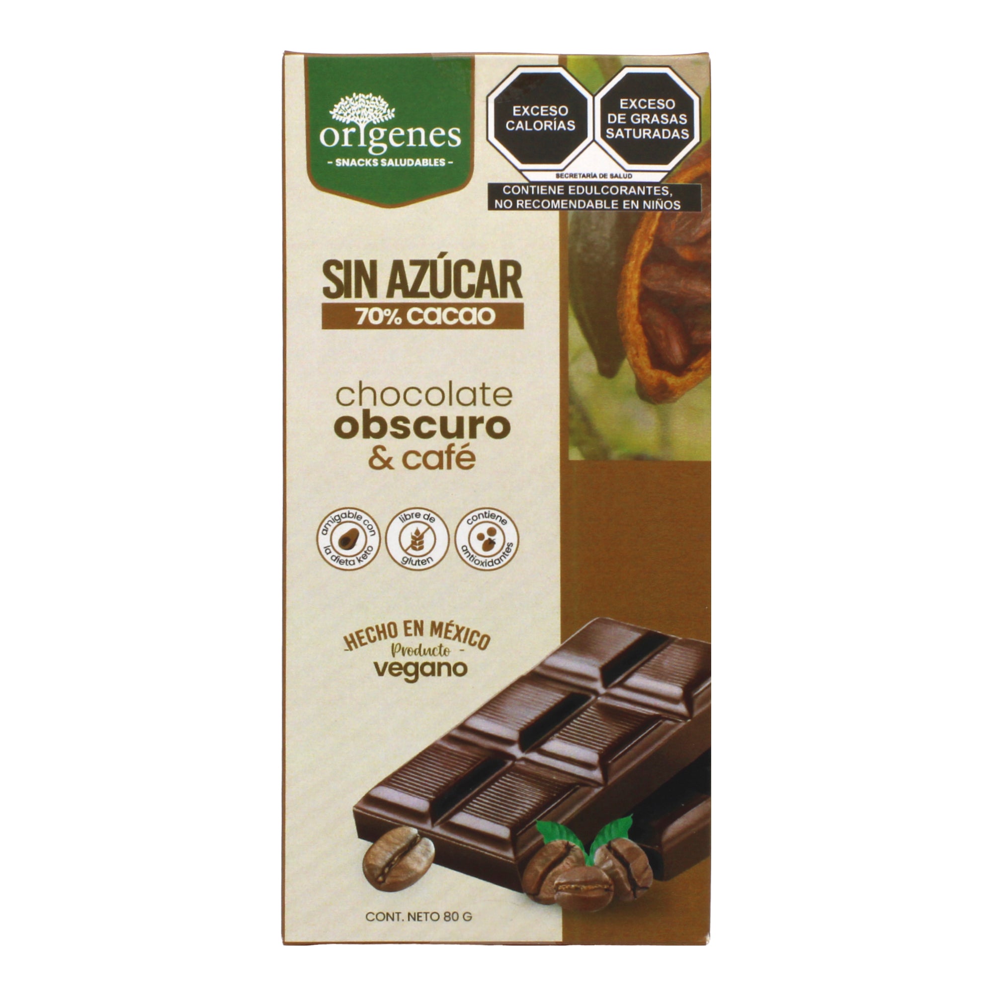 Chocolate En Barra Obscuro Cafe Tostado 80 G