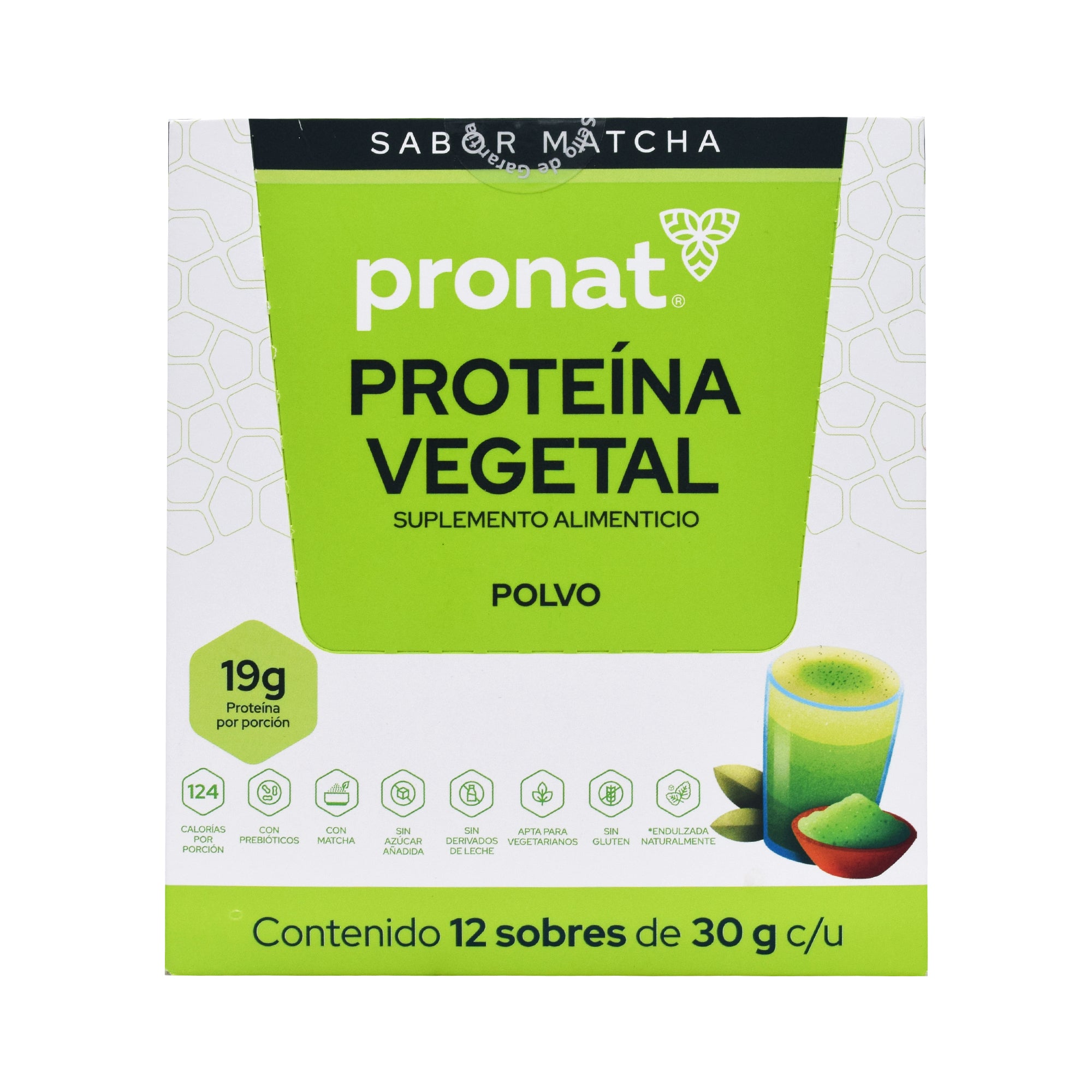 Proteina Vegetal Matcha 30 G (PAQUETE 12)