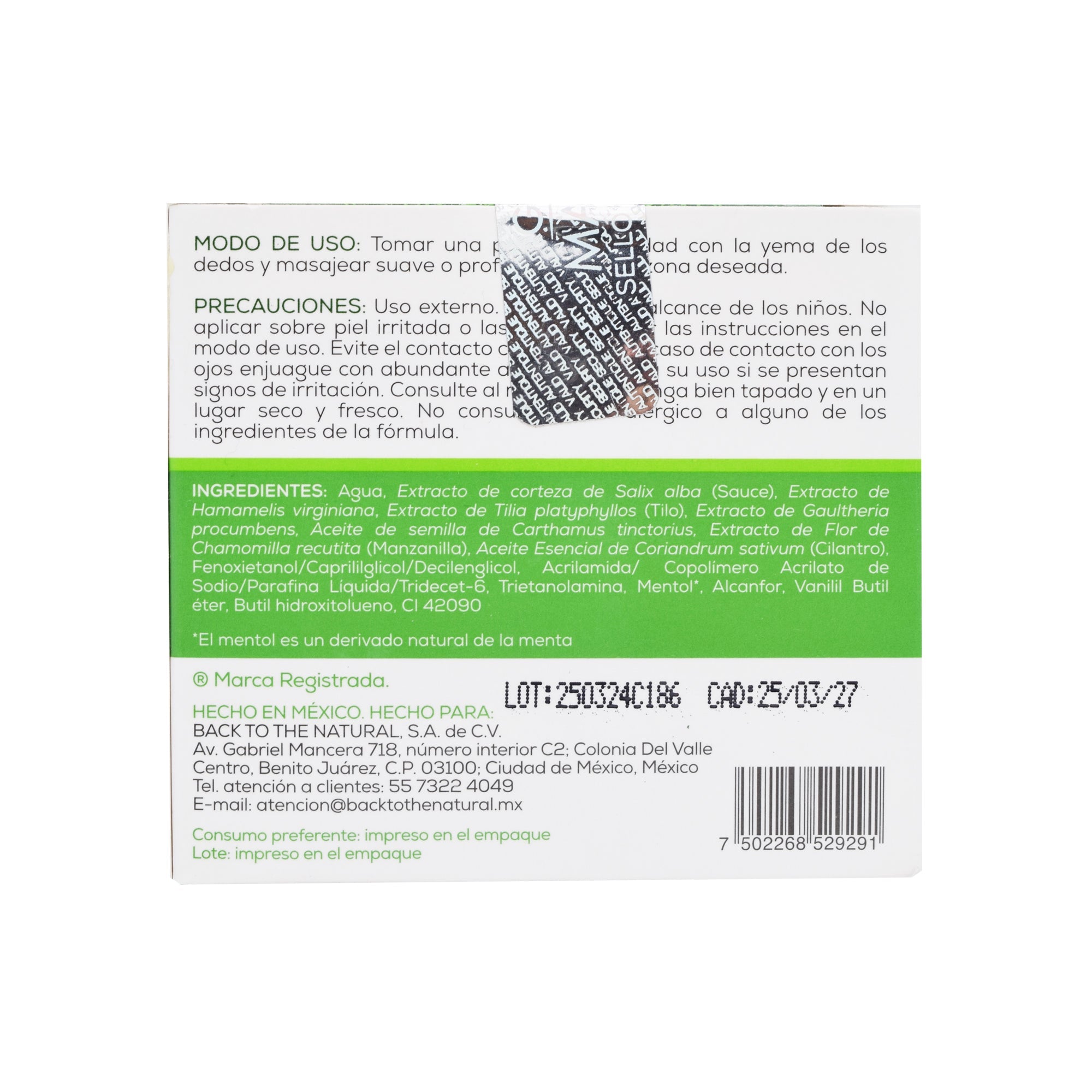 Balsamo Herbal Corporal Green Marvel 120 G