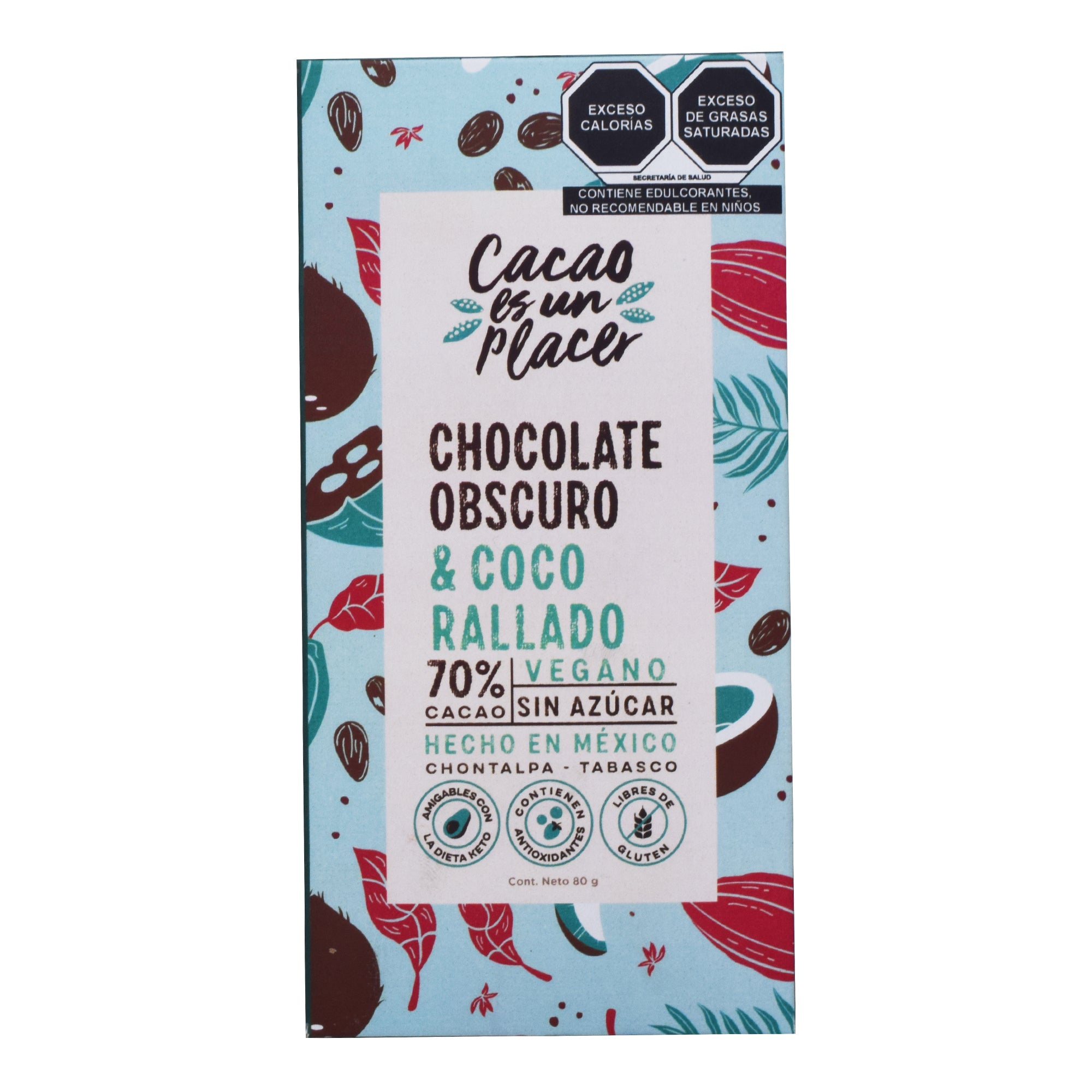 Chocolate En Barra Obscuro Coco Rallado 80 G