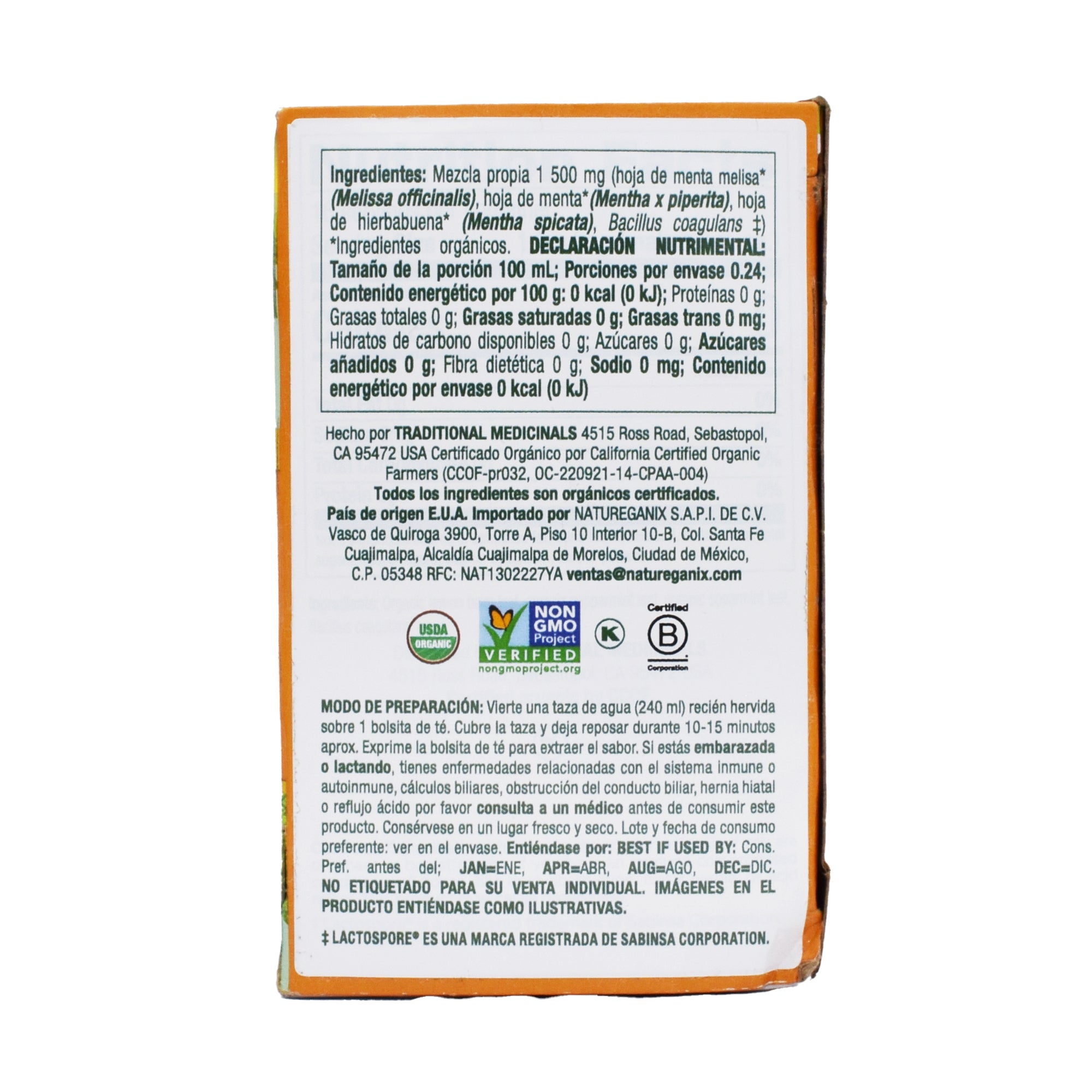 Te Menta Con Probioticos 16 Sob 1.5 G C/U