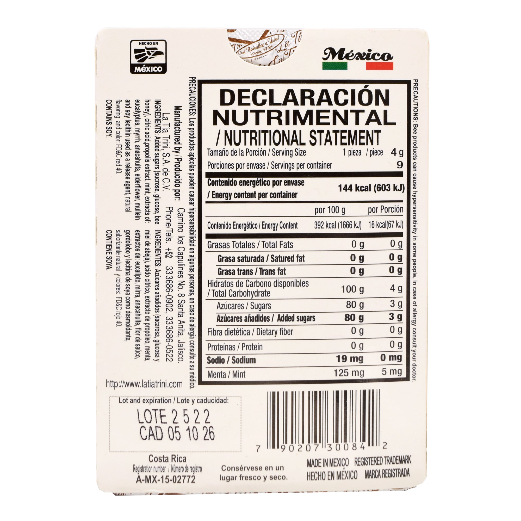 Caramelo De Propoleo Sabor Cereza 36 G (Paquete 12)