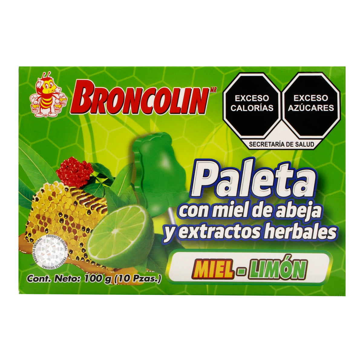 Paleta Miel Y Extractos Herbales Limon 100 G