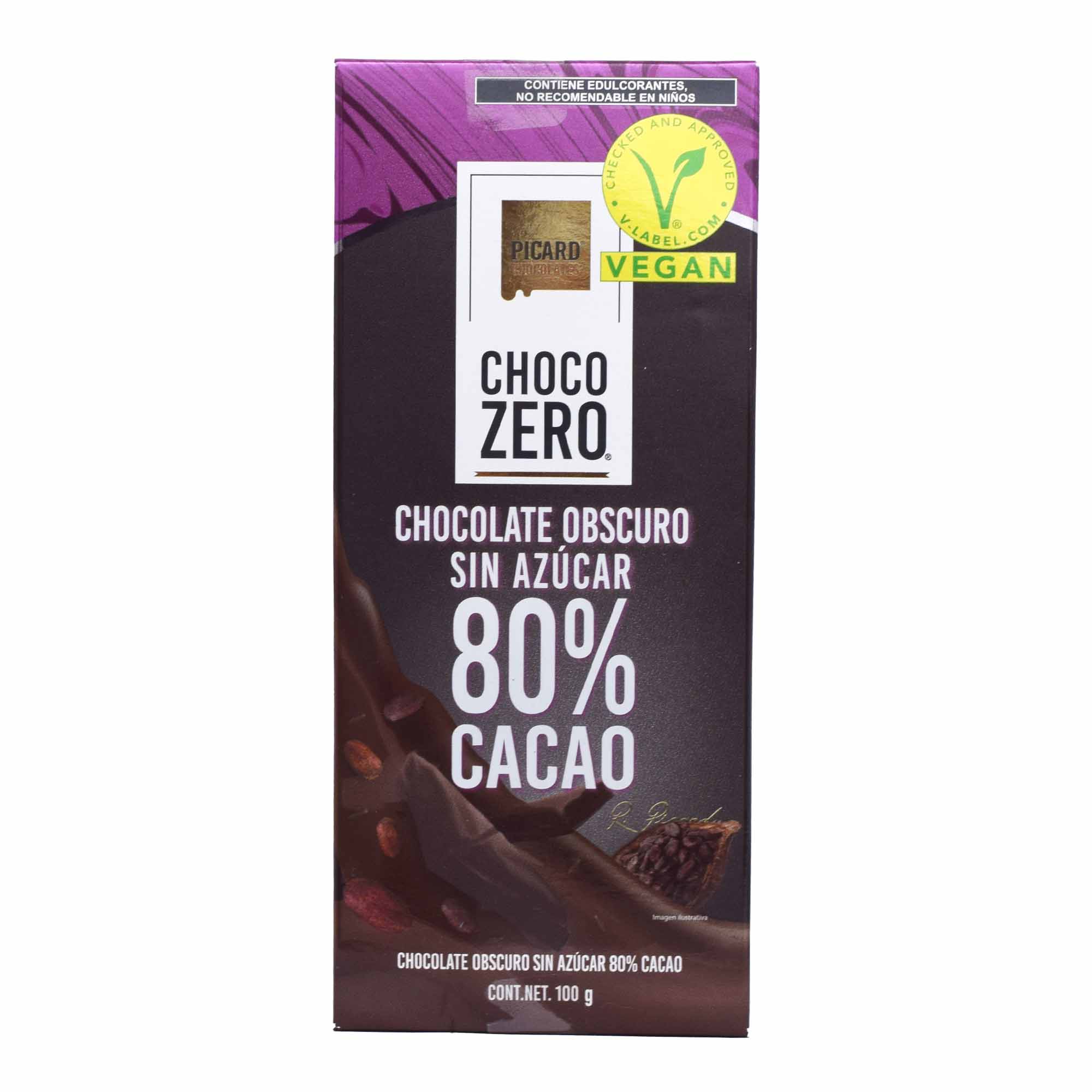 Chocolate Obscuro En Barra 80% Cacao 100 G
