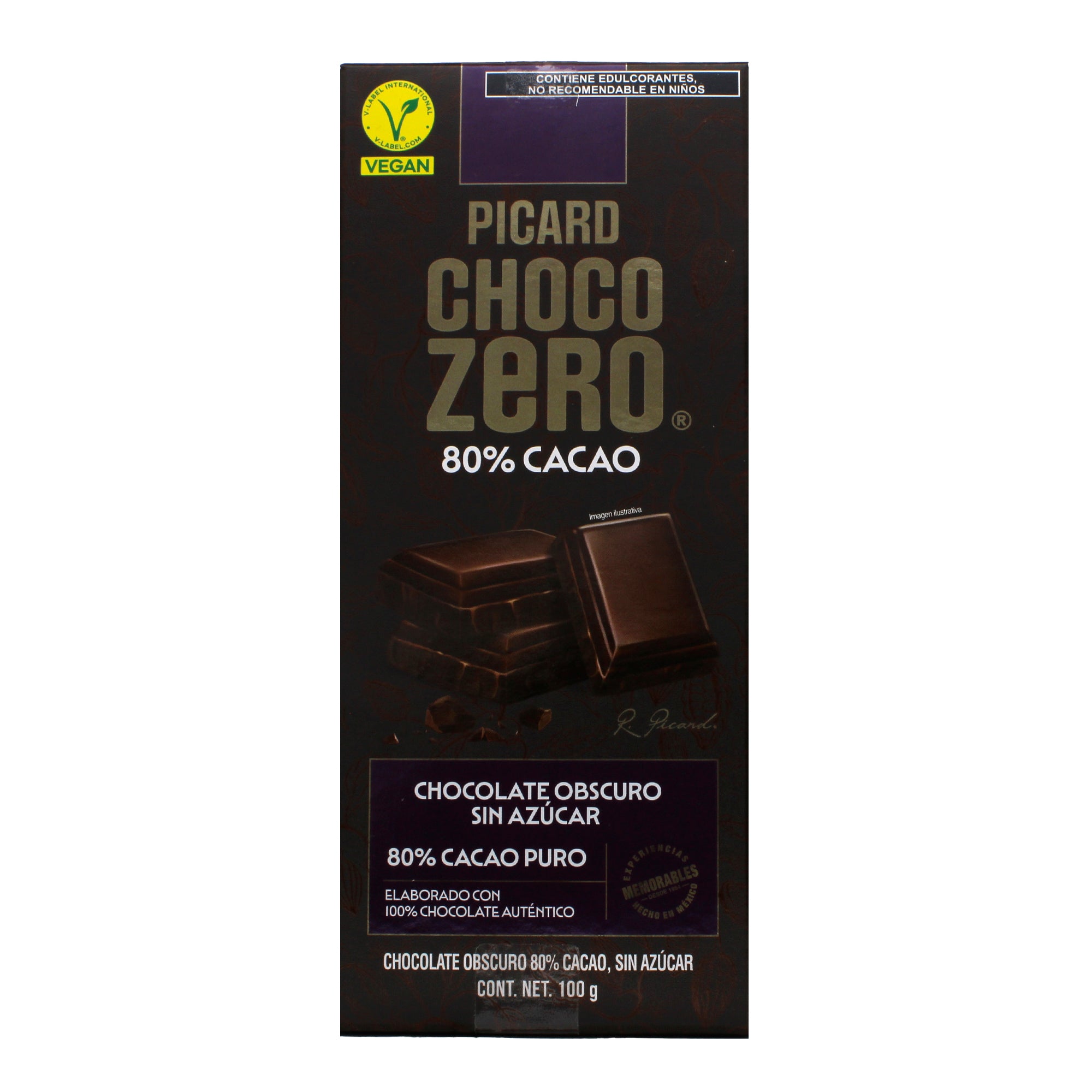 Chocolate Obscuro En Barra 80% Cacao 100 G