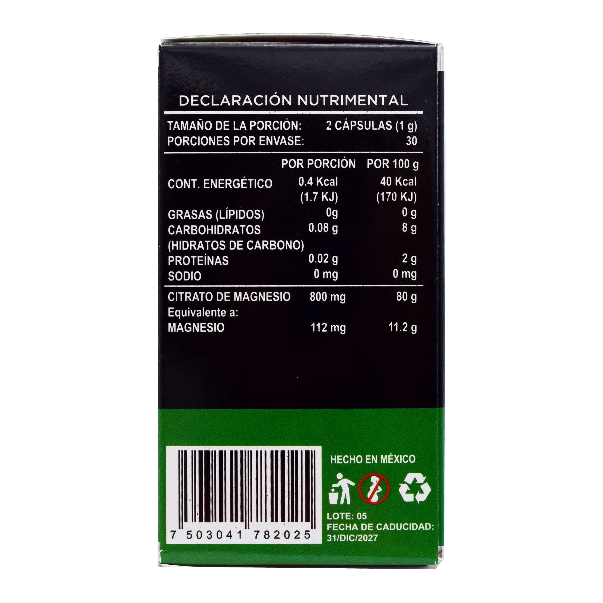 Citrato De Magnesio 60 Cap