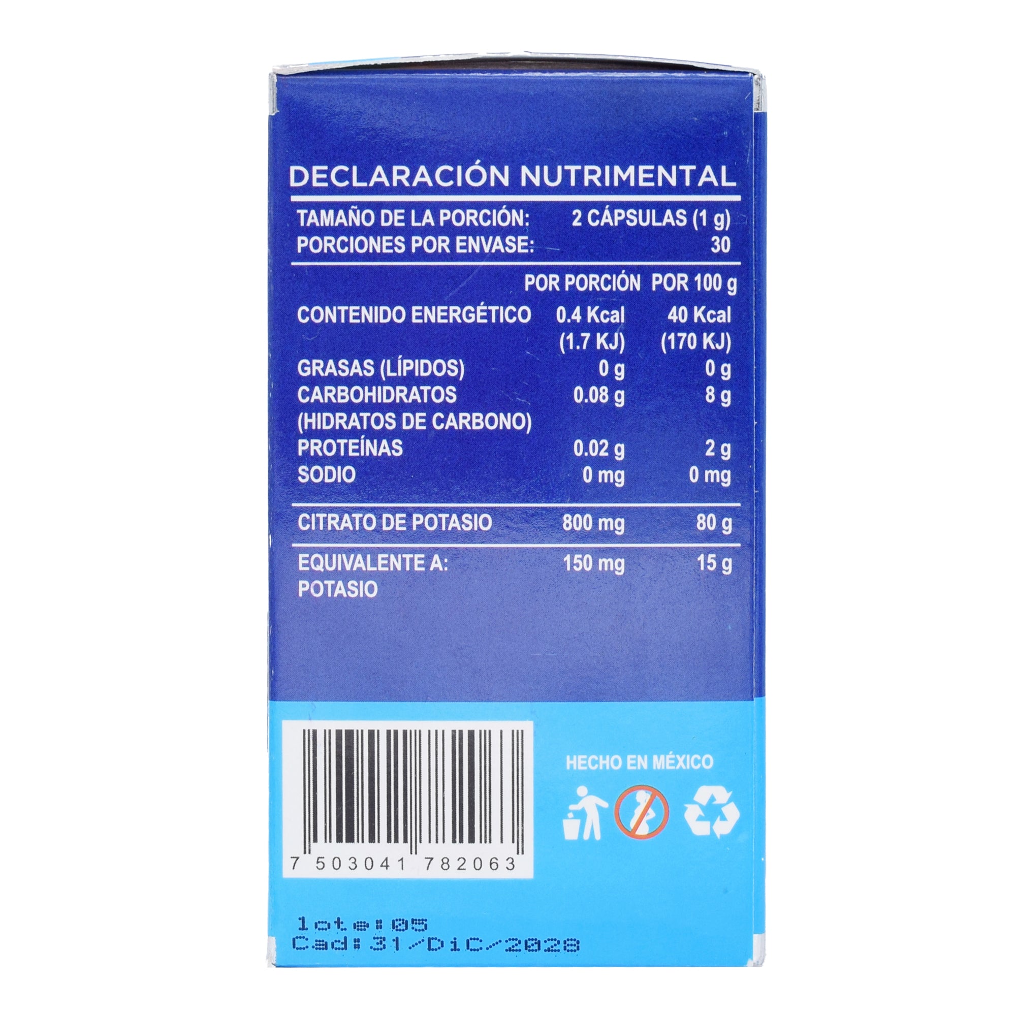 Citrato De Potasio 60 Cap