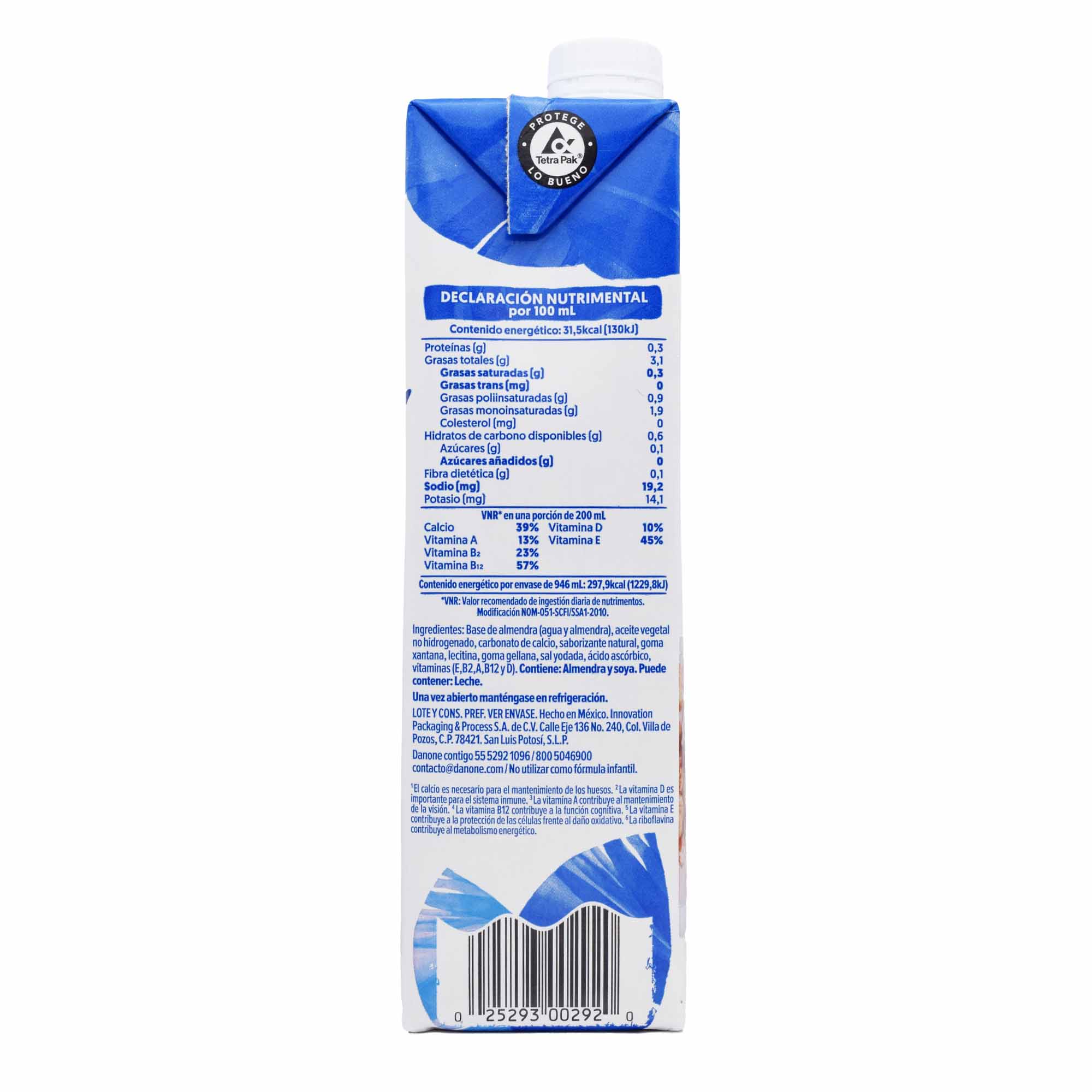 Bebida De Almendra Sin Endulzante 946 Ml