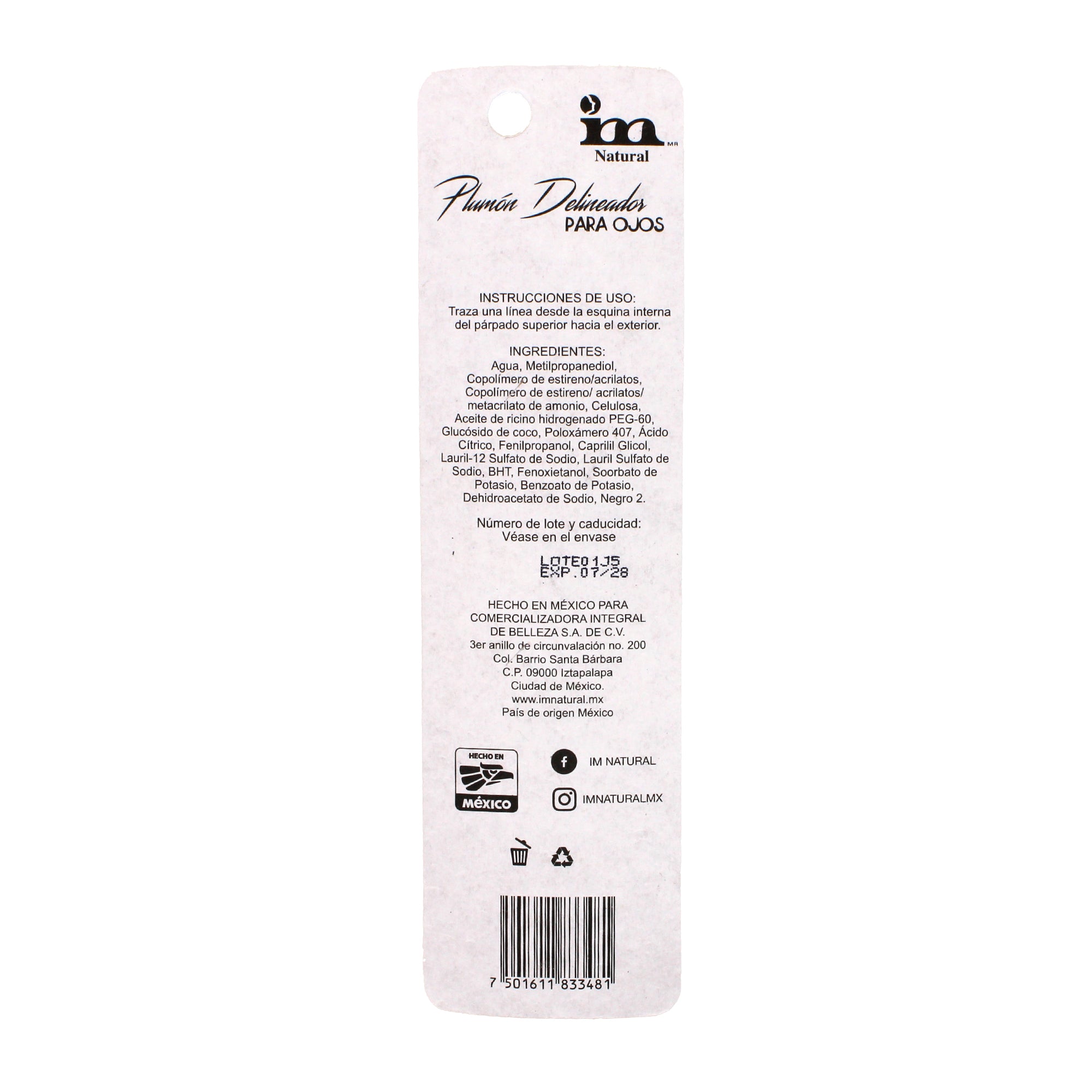 Plumon Delineador Ojos Tono Ultra Negro 0.8 G