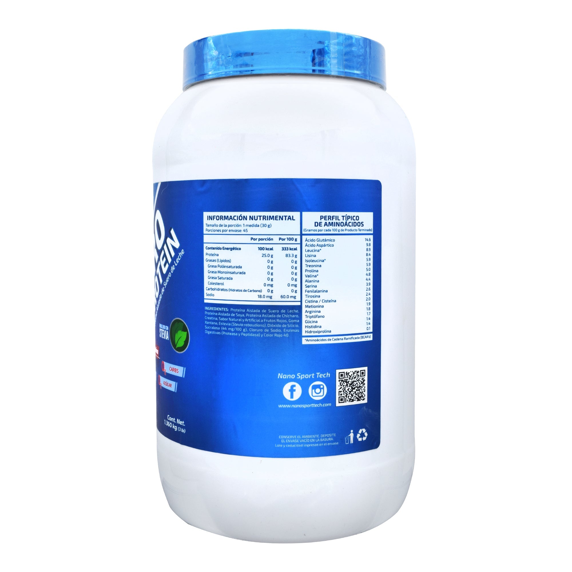 Ion Zero Protein Frutos Rojos 3 Lb