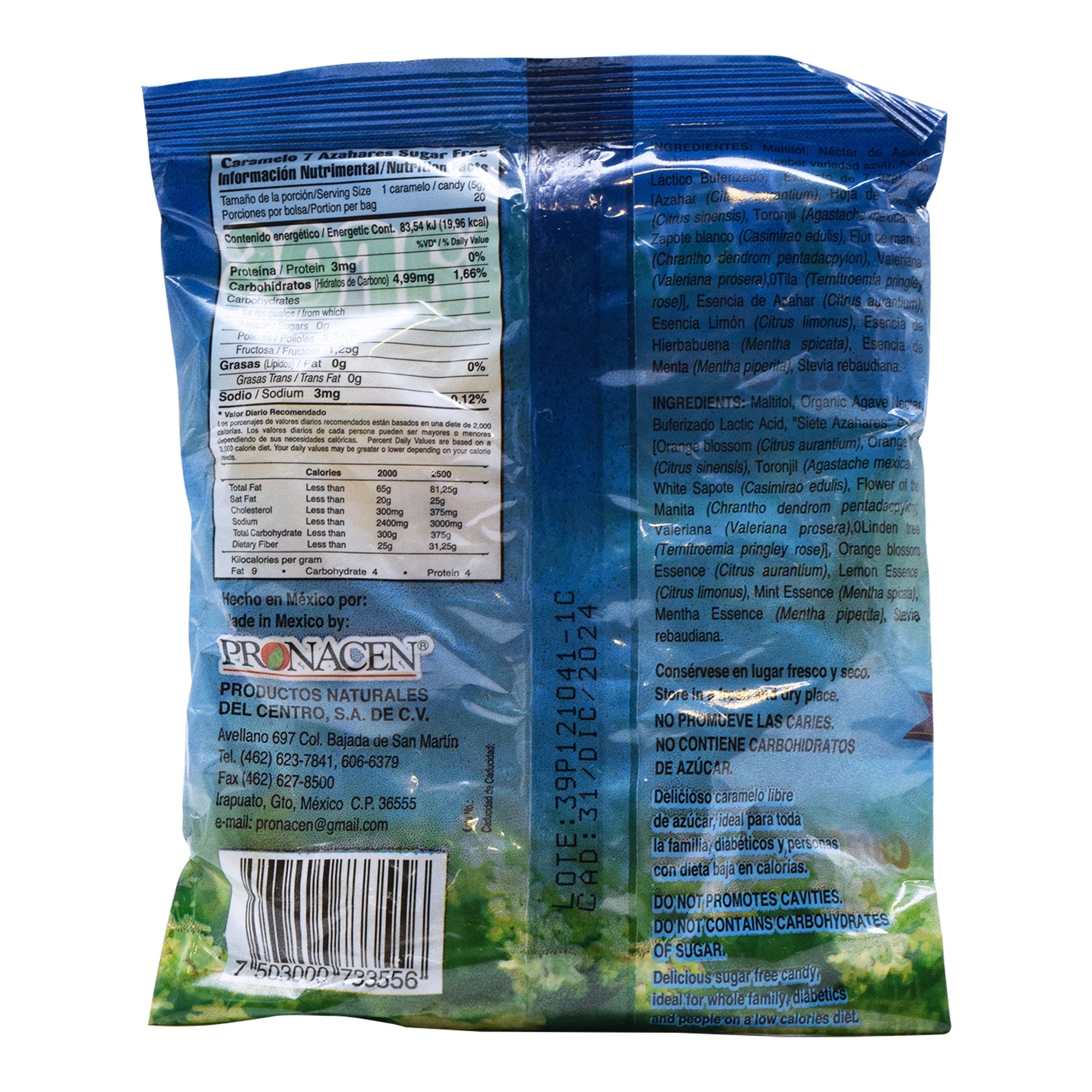 Caramelo 7 Azahares Sugar Free 100 G