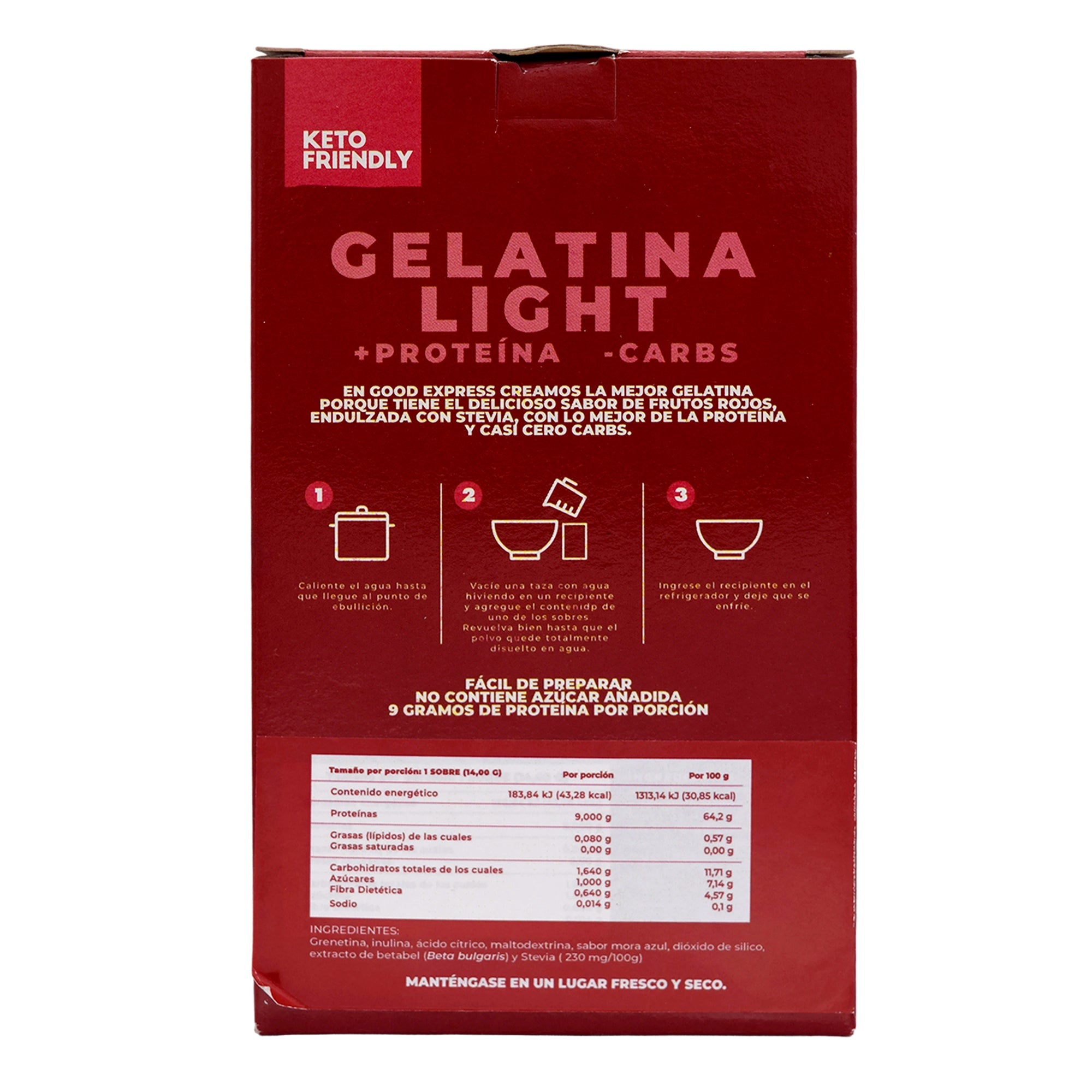 Gelatina Light Frutos Rojos 6 Sob 14 G C/u