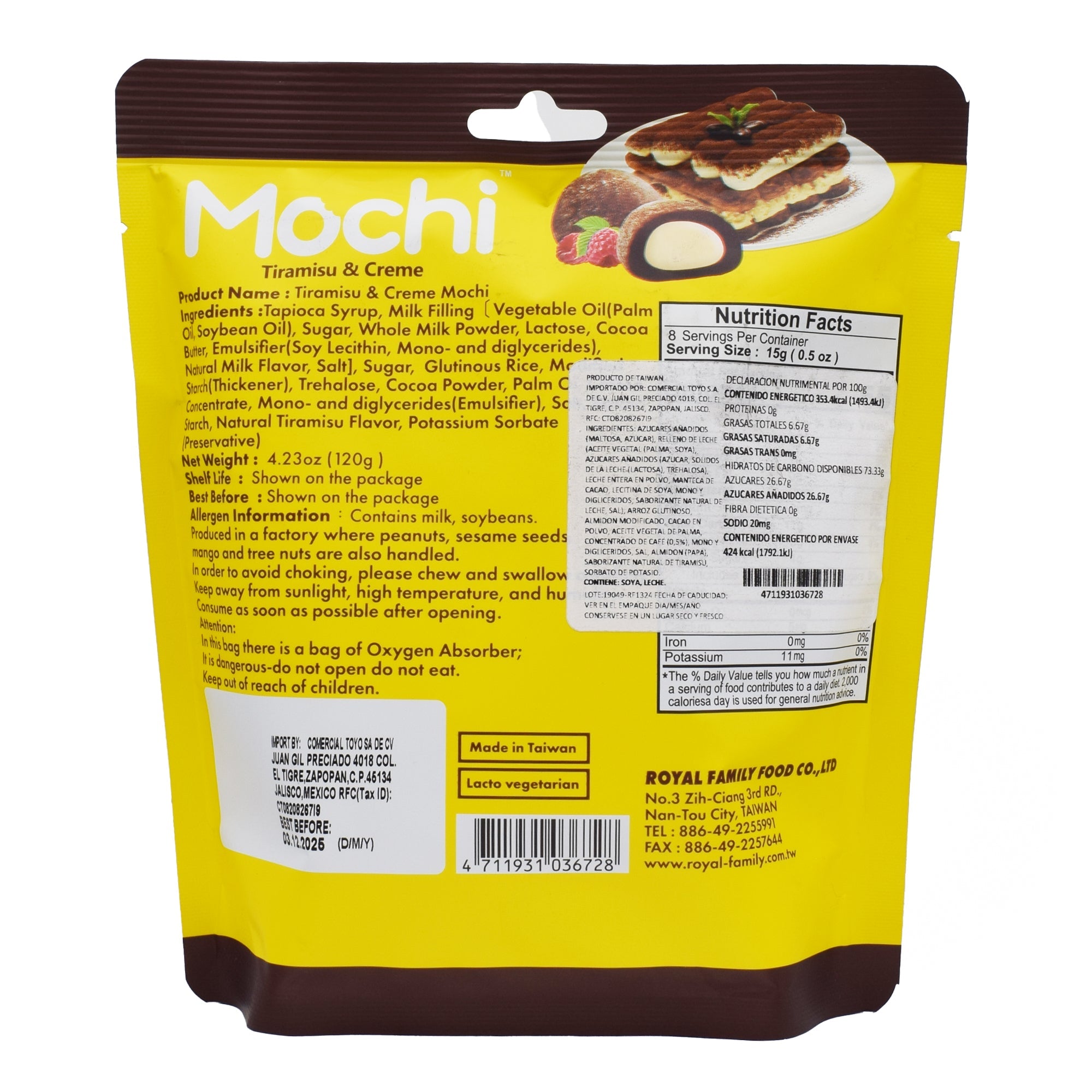 Pastelito De Arroz Tiramisu Y Crema 120 G