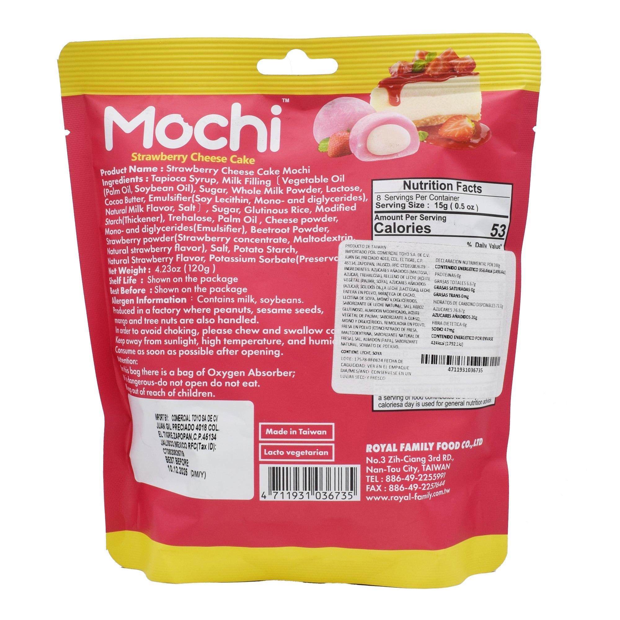 Pastelito De Arroz Pay De Queso Fresa 120 G