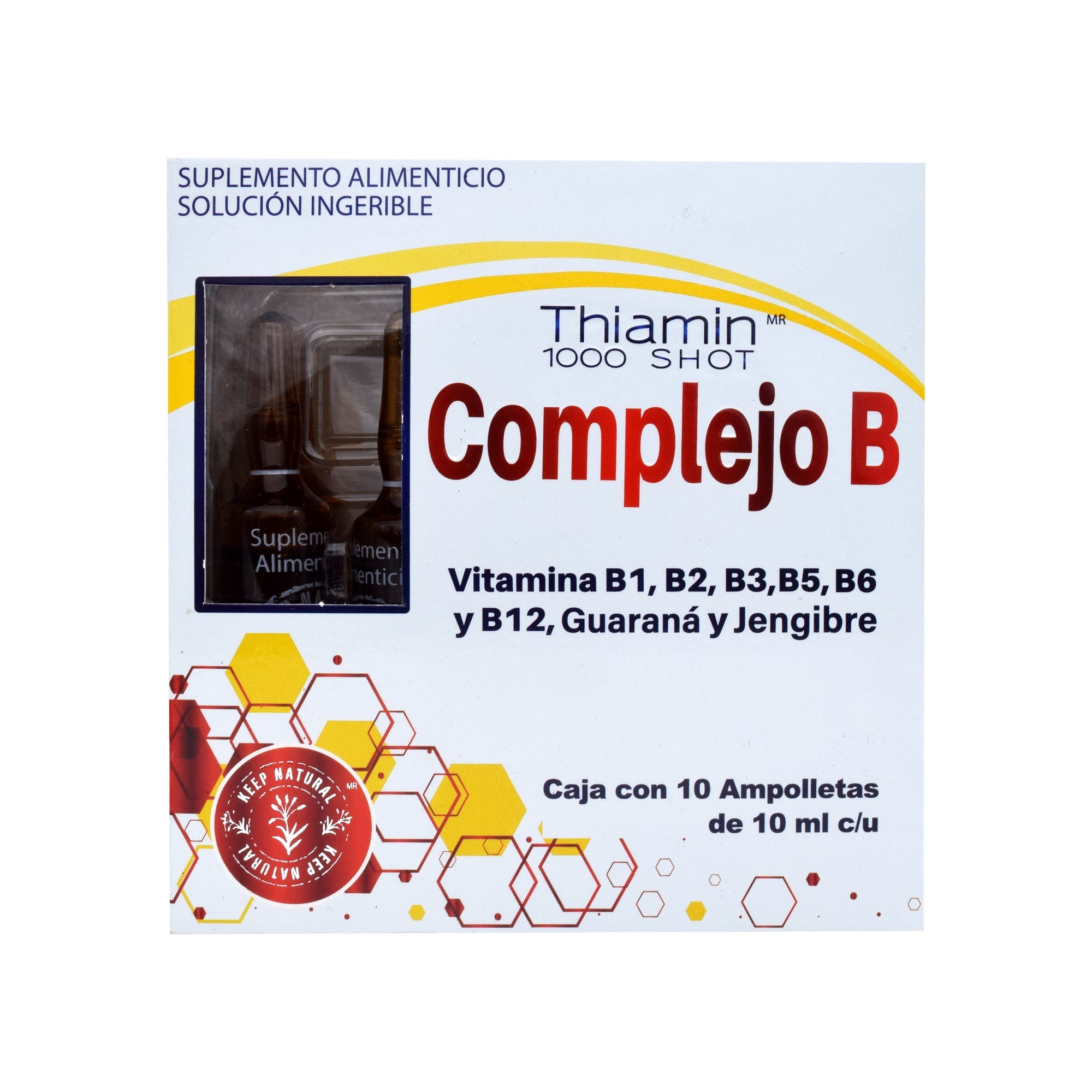 Complejo B Guarana Jengibre 10 Ampolletas 10 Ml C/u