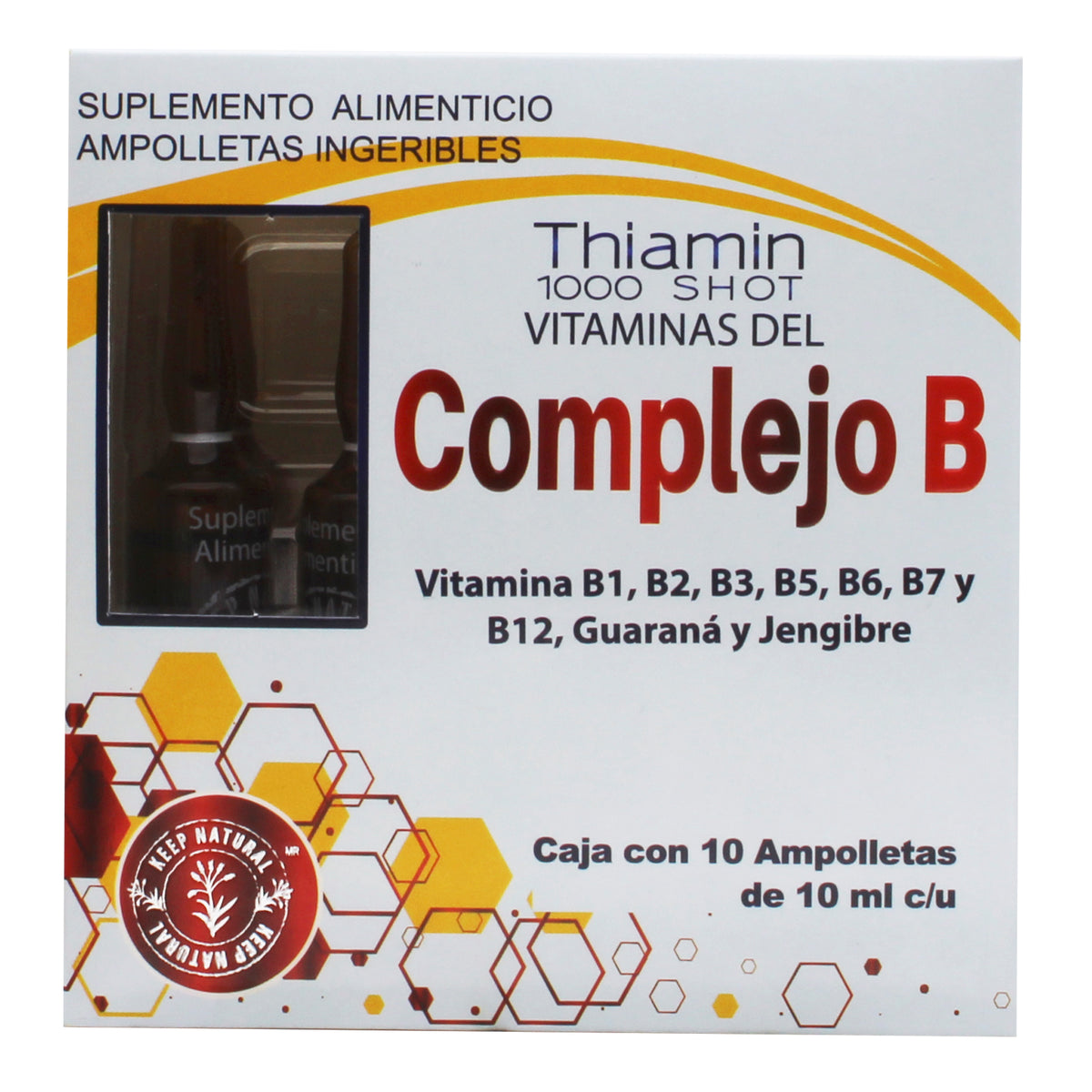 Complejo B Guarana Jengibre 10 Ampolletas 10 Ml C/u