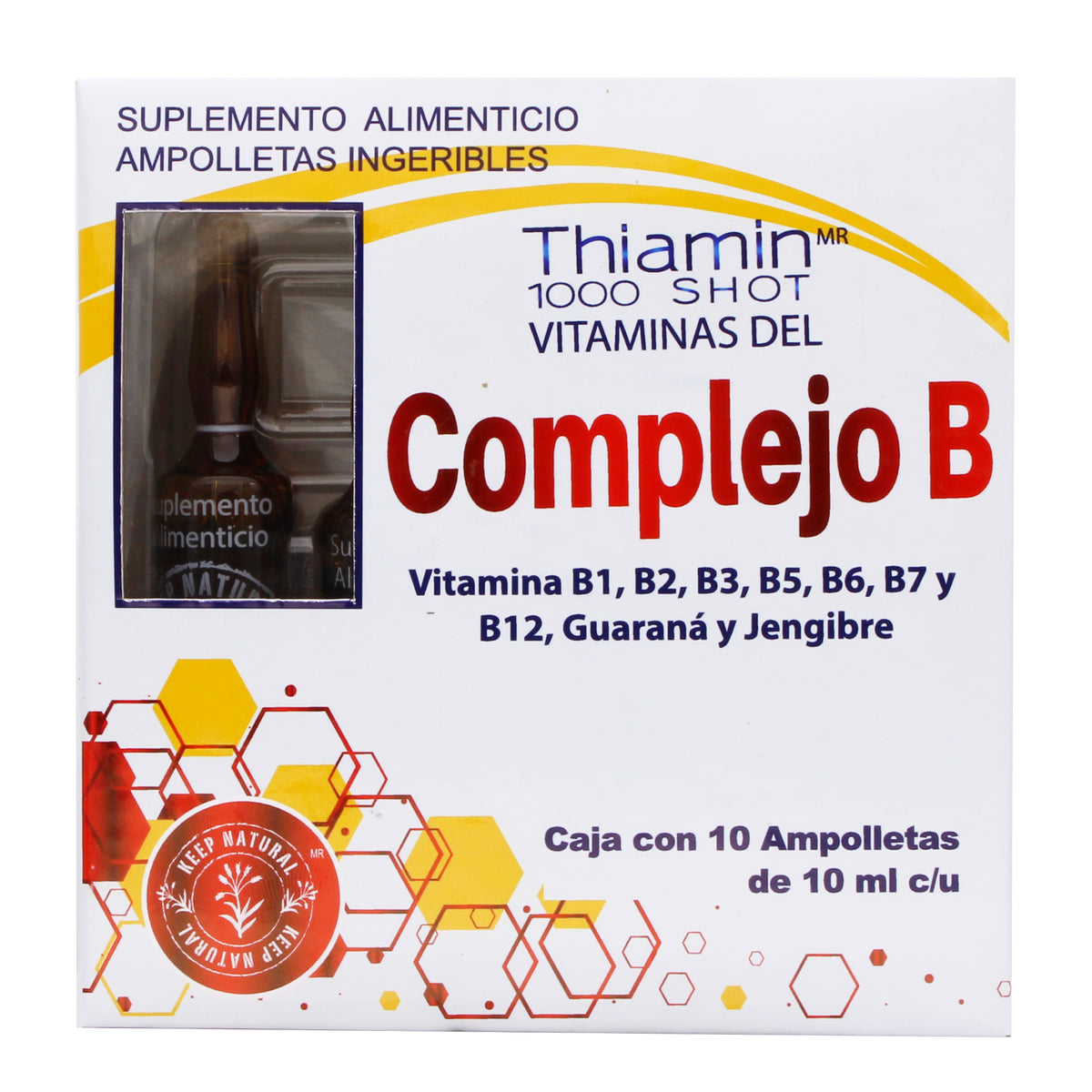 Complejo B Guarana Jengibre 10 Ampolletas 10 Ml C/u