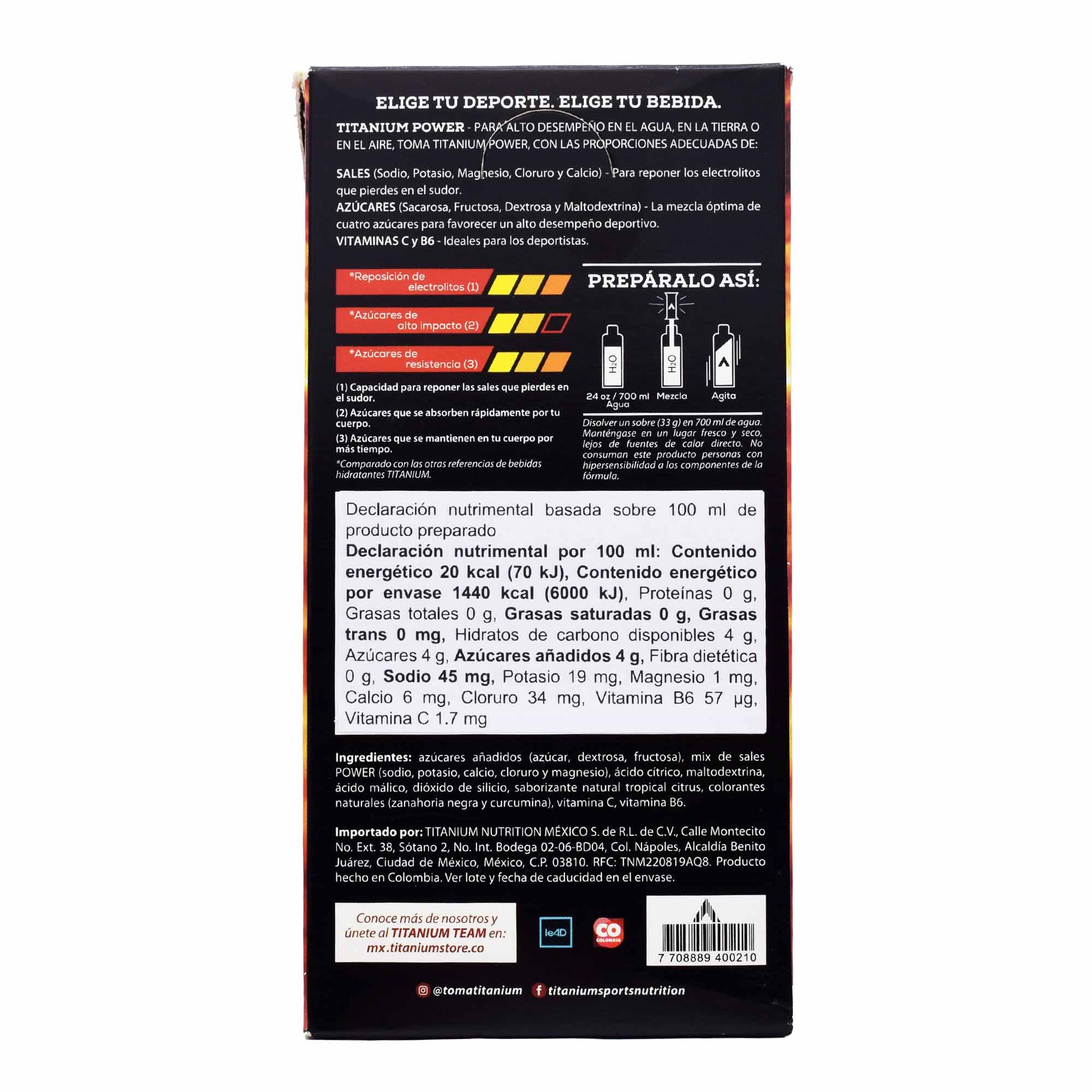 Bebida Hidratante Power Tropical Citrus 33 G (PAQUETE 12)