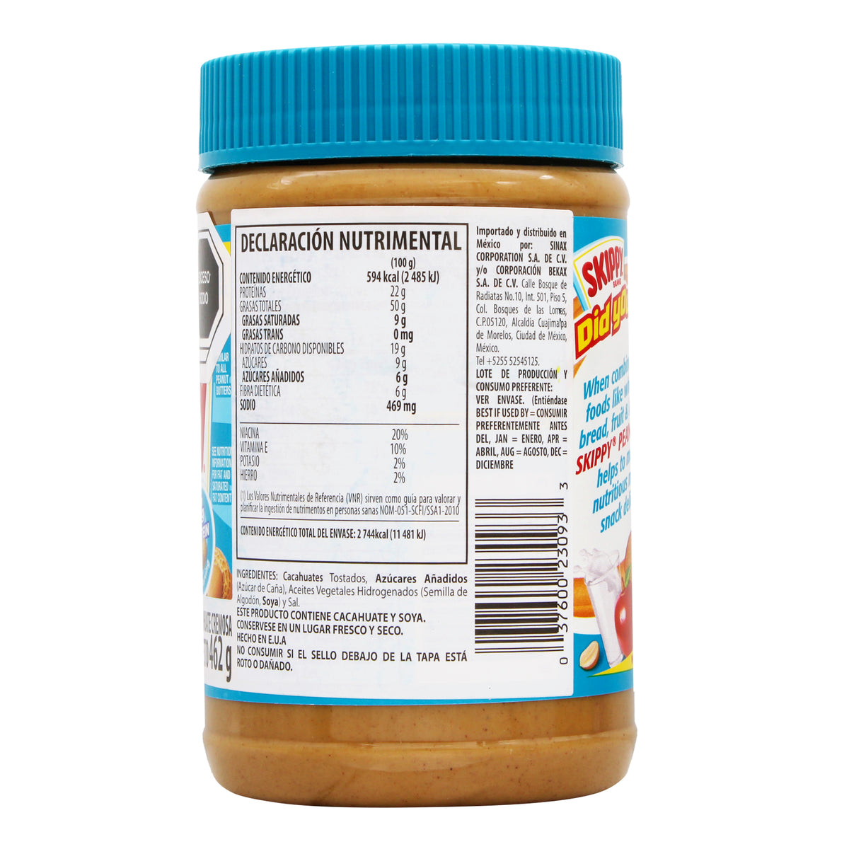 Crema De Cacahuate Cremosa 462 G