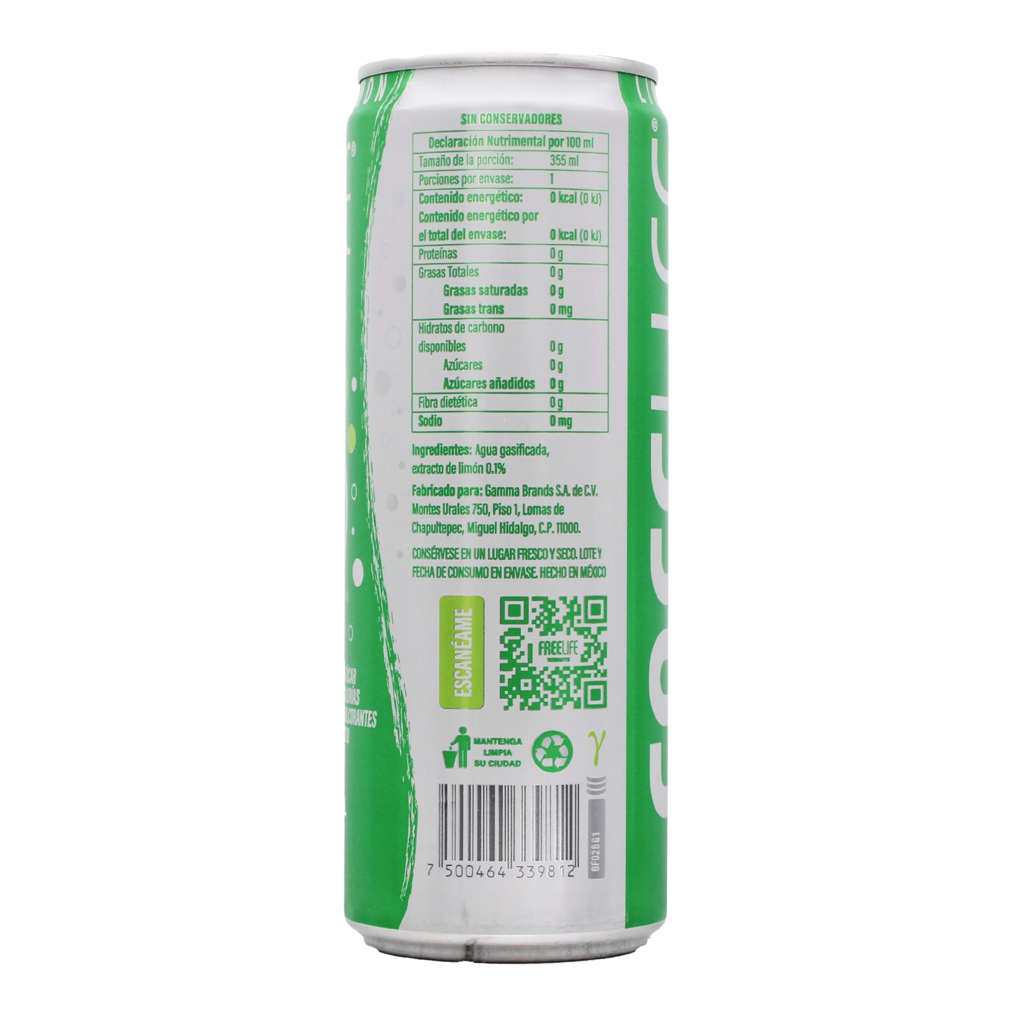 Agua Gasificada Limon 355 Ml