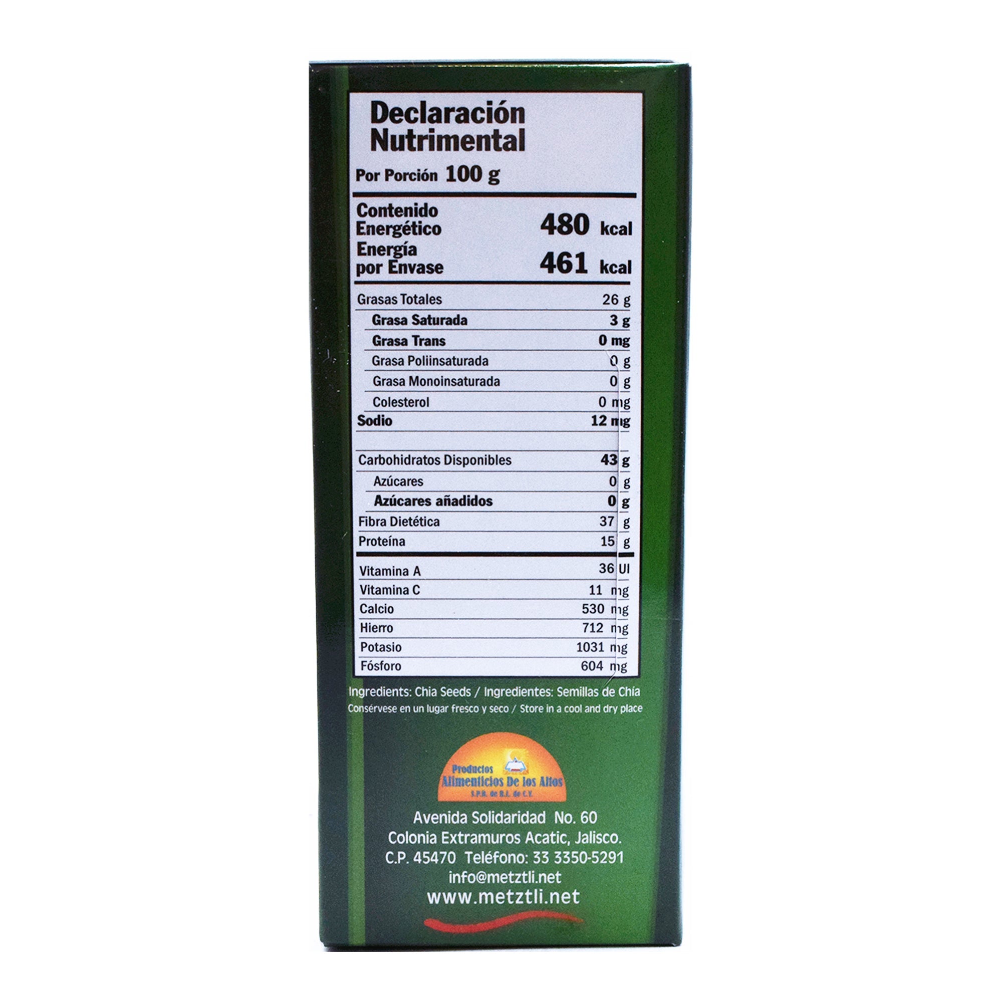 Semilla De Chia En Sachet 96 G (Paquete 12)