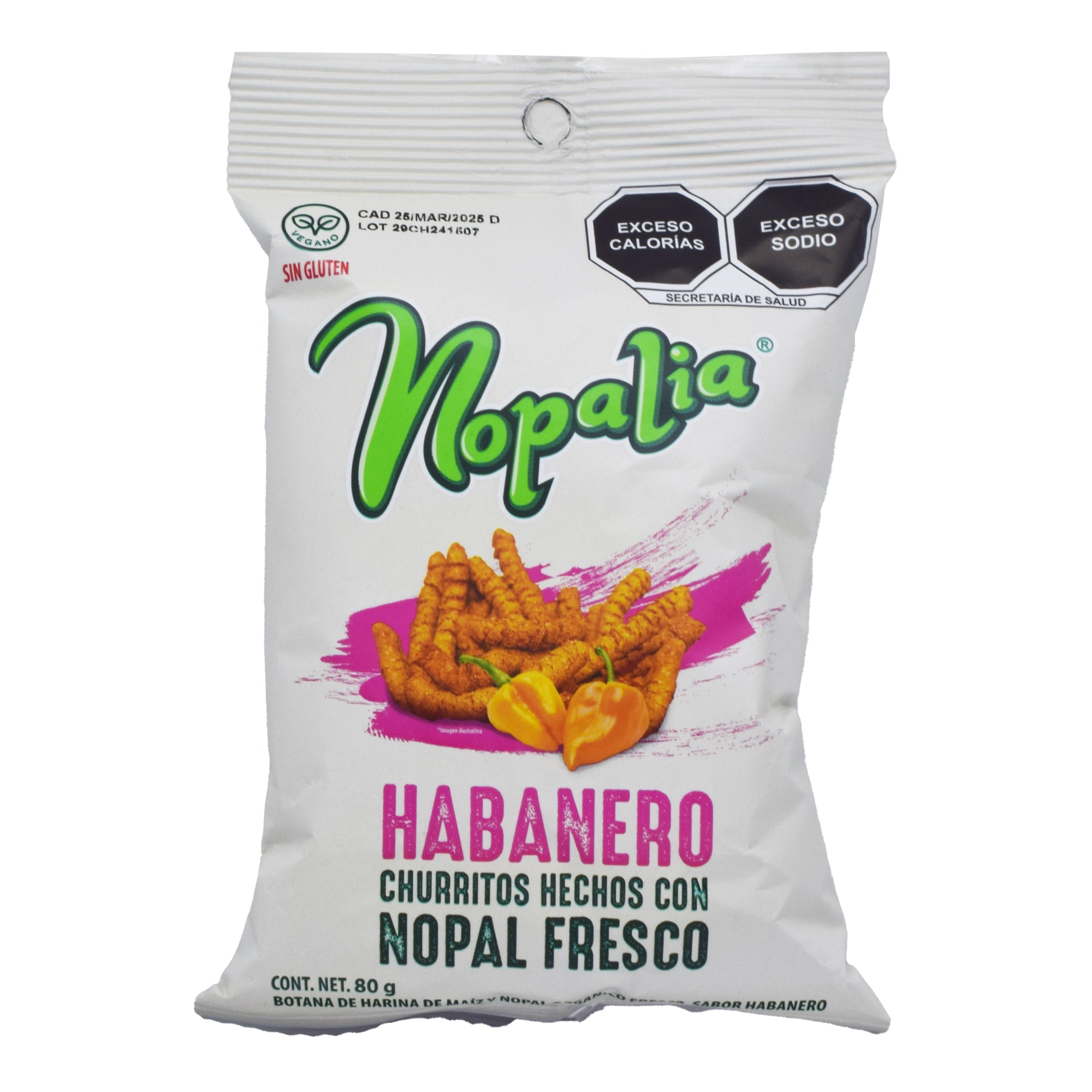 Churritos De Nopal Habanero 80 G