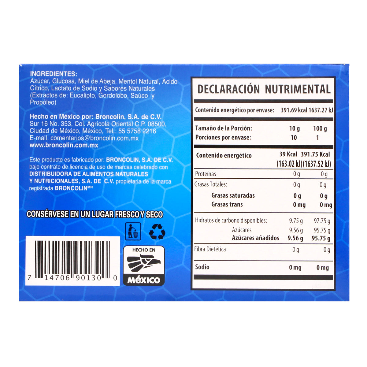Paleta Miel Extractos Herbales Ecualipto 100 G