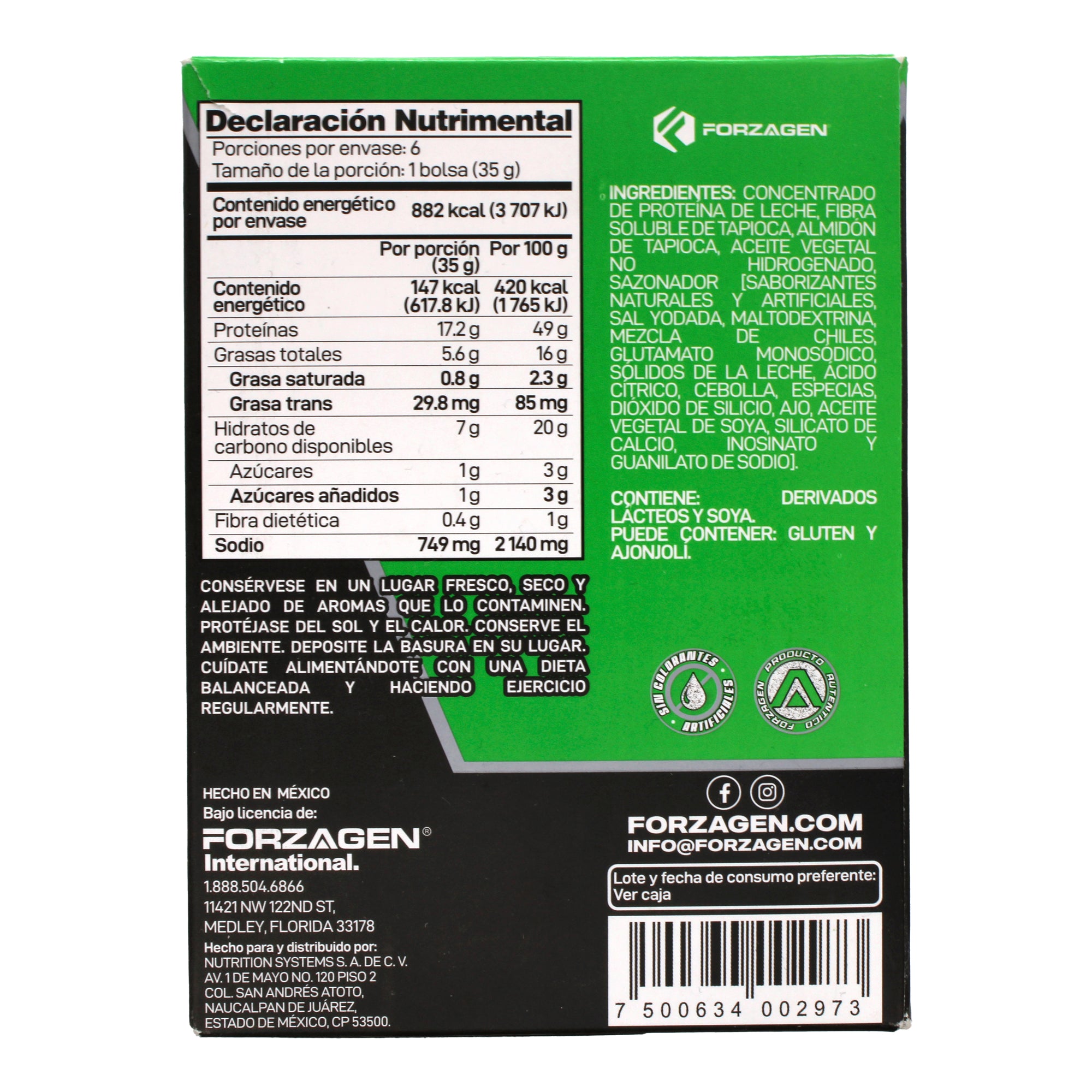 Botana Proteina Queso Jalapeño 35 G (PAQUETE 6)
