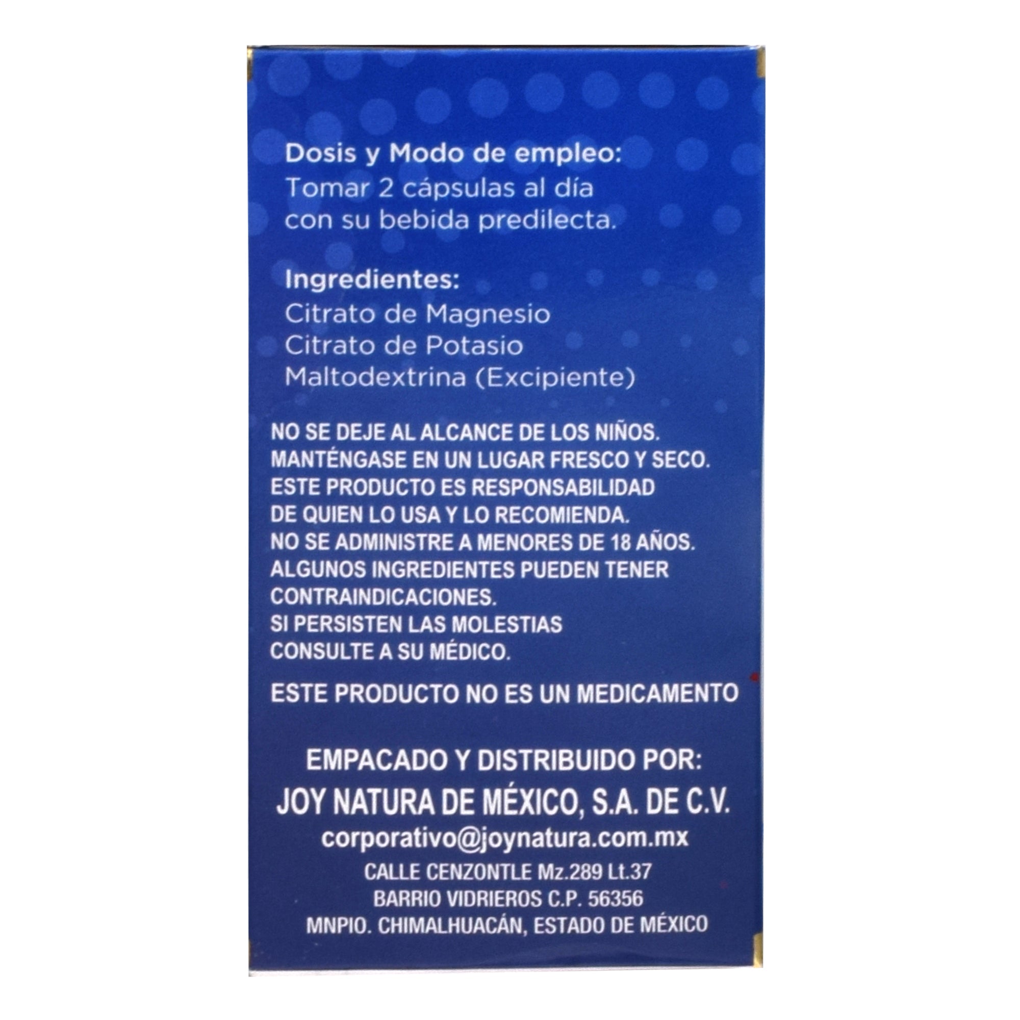 Citrato De Magnesio Y Potasio 60 Cap