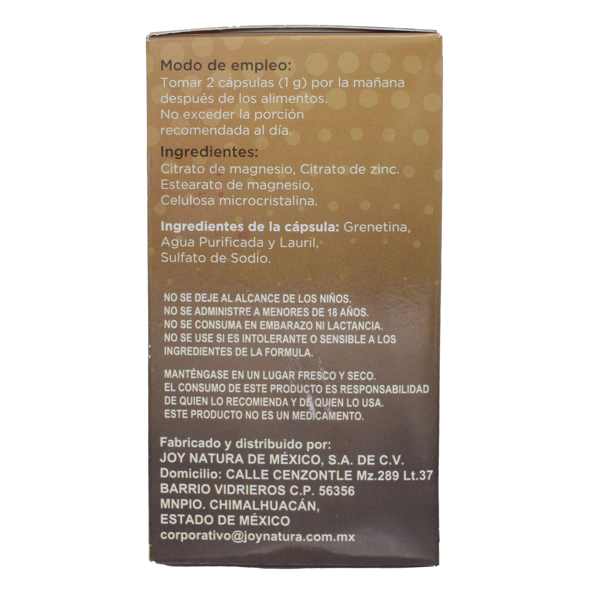 Citrato De Magnesio Y Zinc 60 Cap