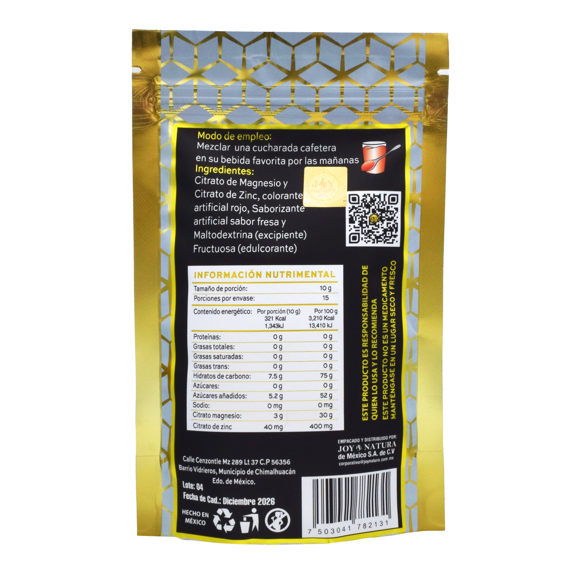 Citrato De Magnesio Zinc Sab Fresa 150 G