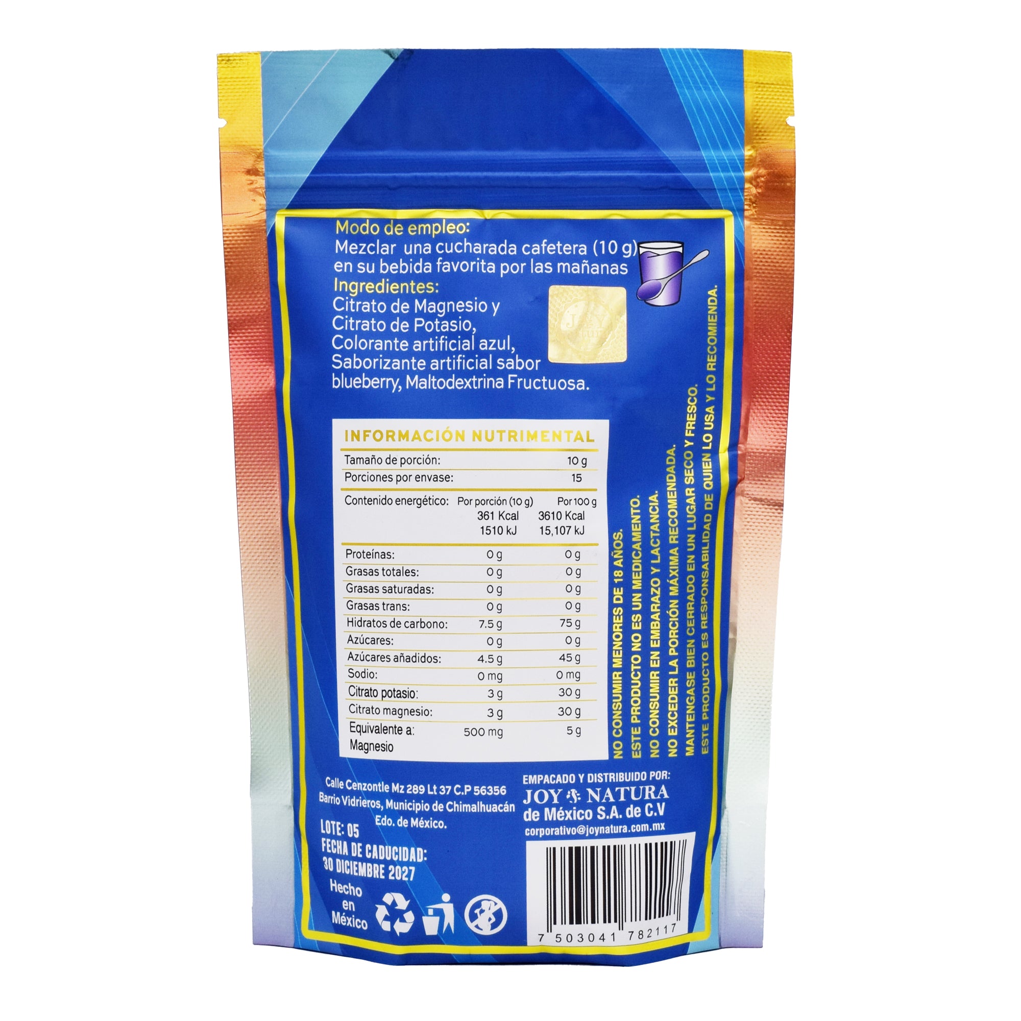 Citrato De Magnesio Potasio Sab Blueberry 150 G