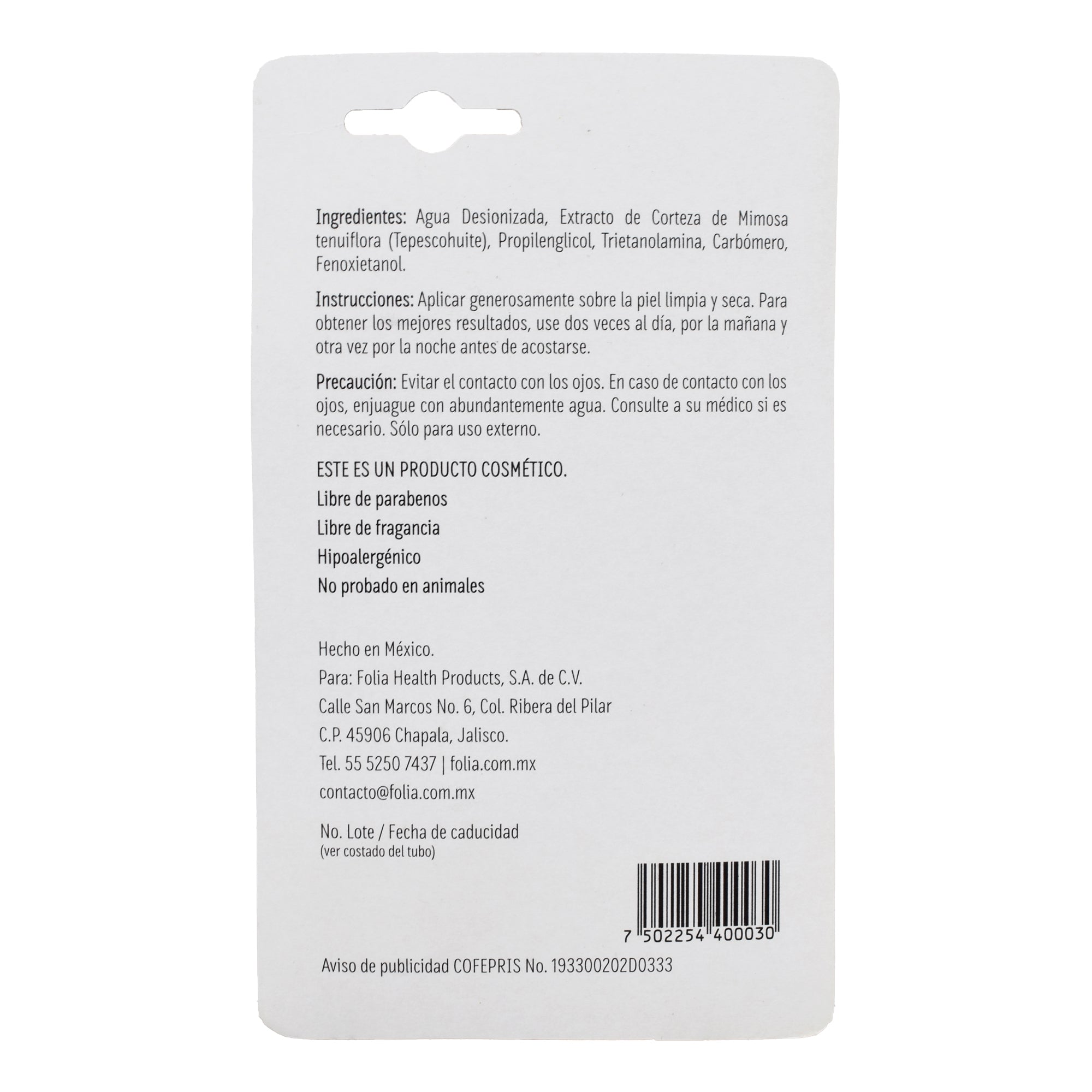 Gel Hidrogel Tepescohuite 20 G