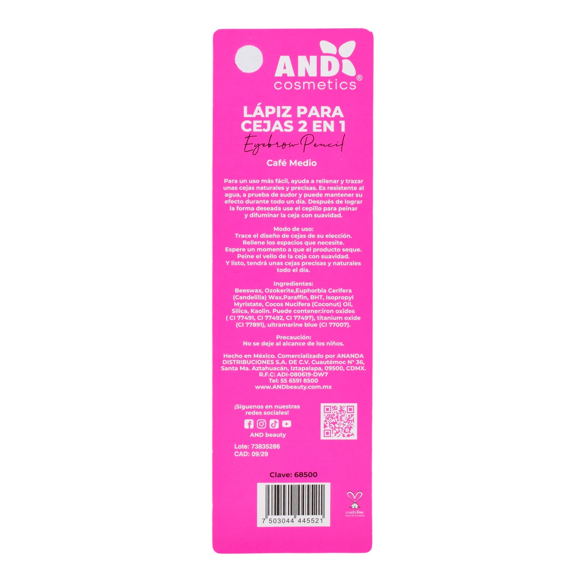 Lapiz Para Cejas 2 En 1 Cafe Medio 0.3 G