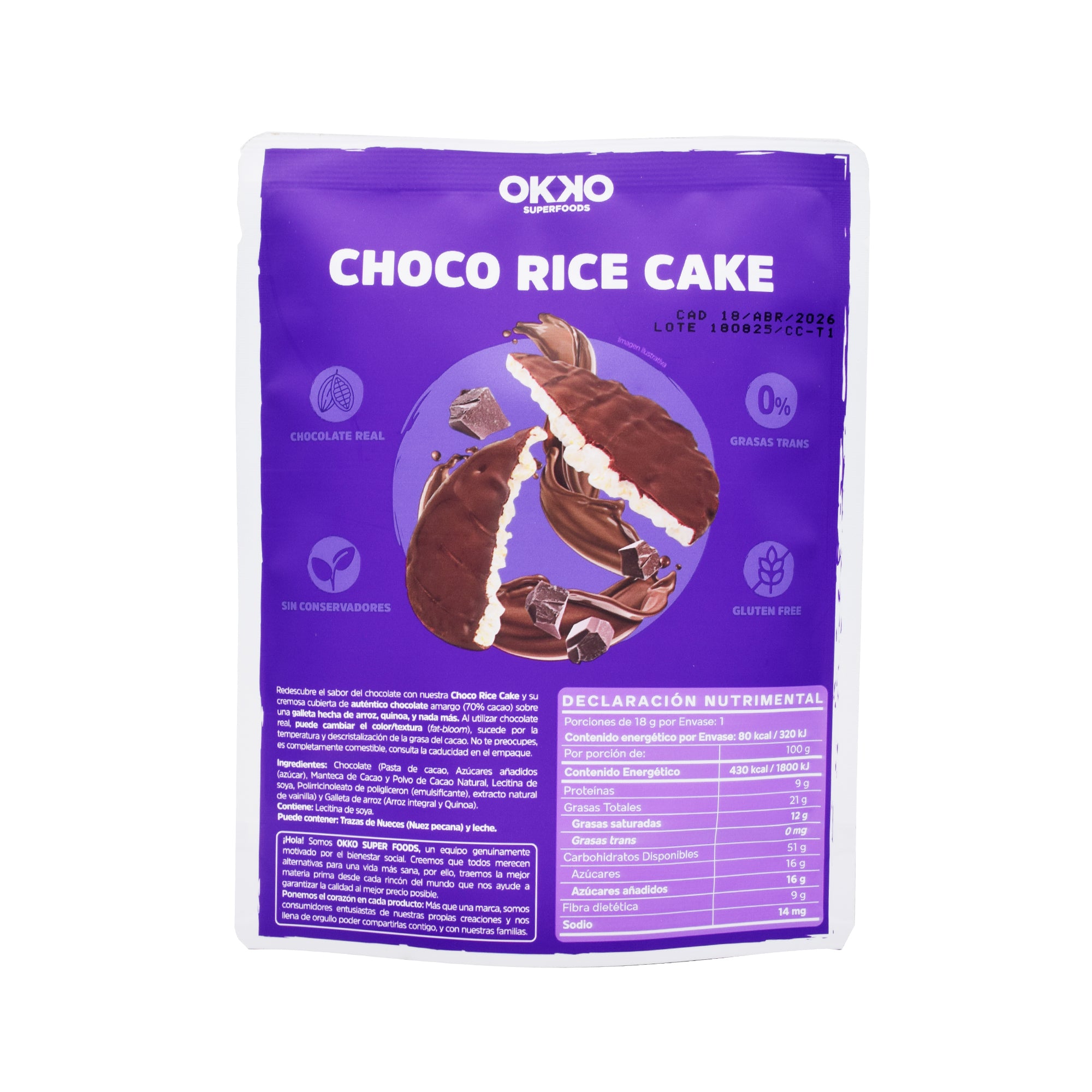 Galleta De Arroz Sab Chocolate 18 G