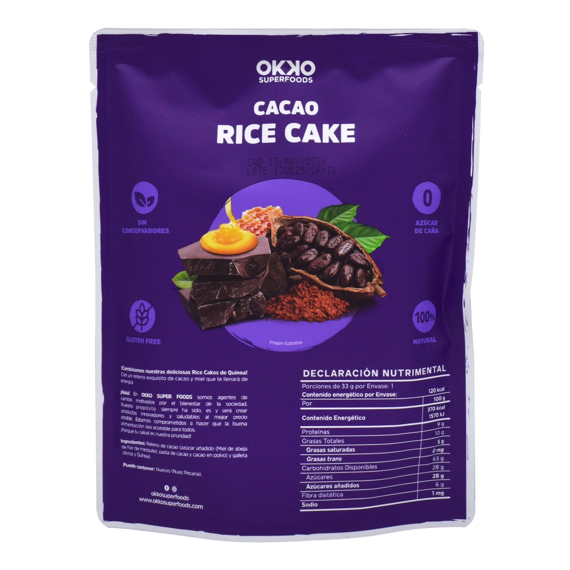 Cocoa Rice Cakes 33 G