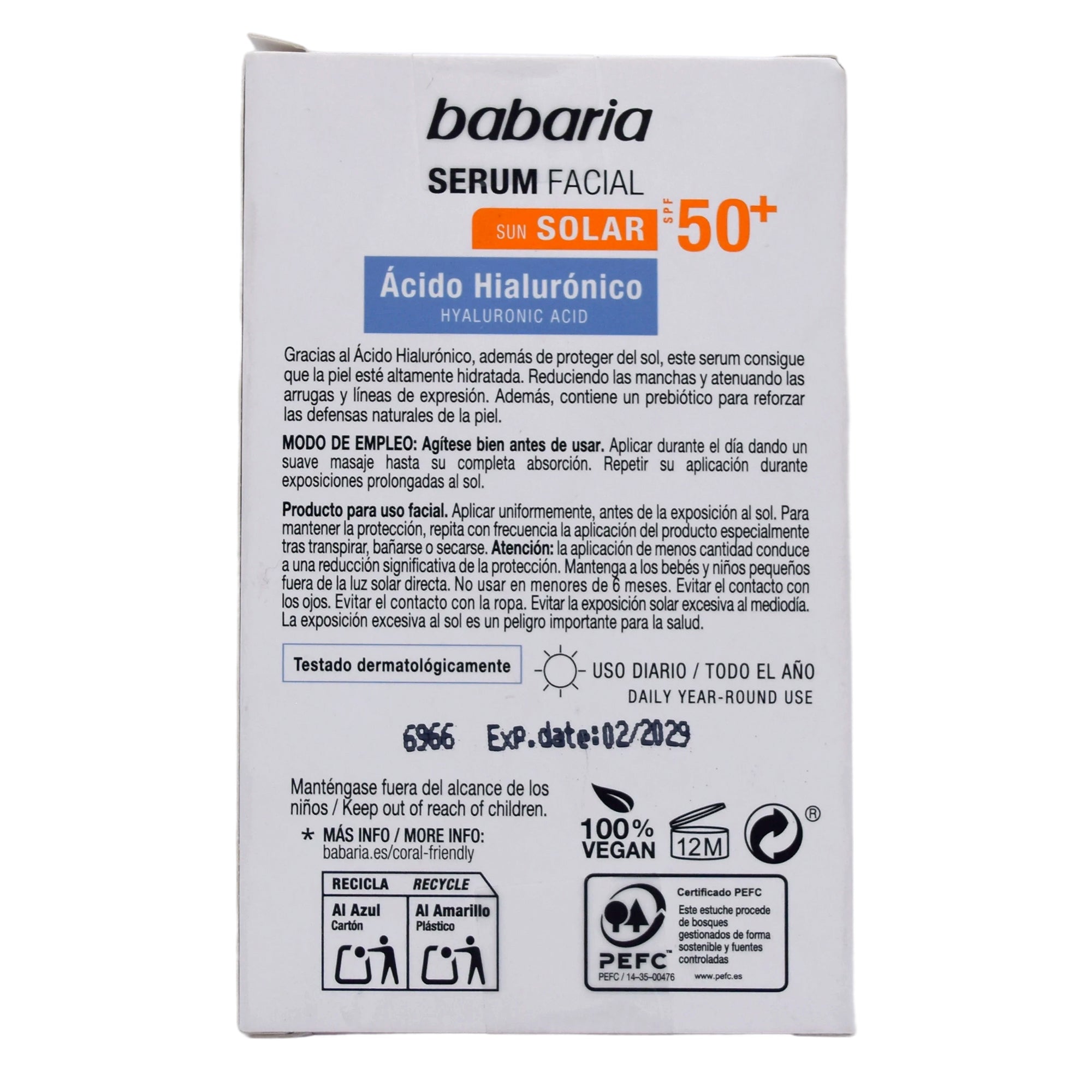 Serum Facial Acido Hialuronico Spf 50 30 Ml