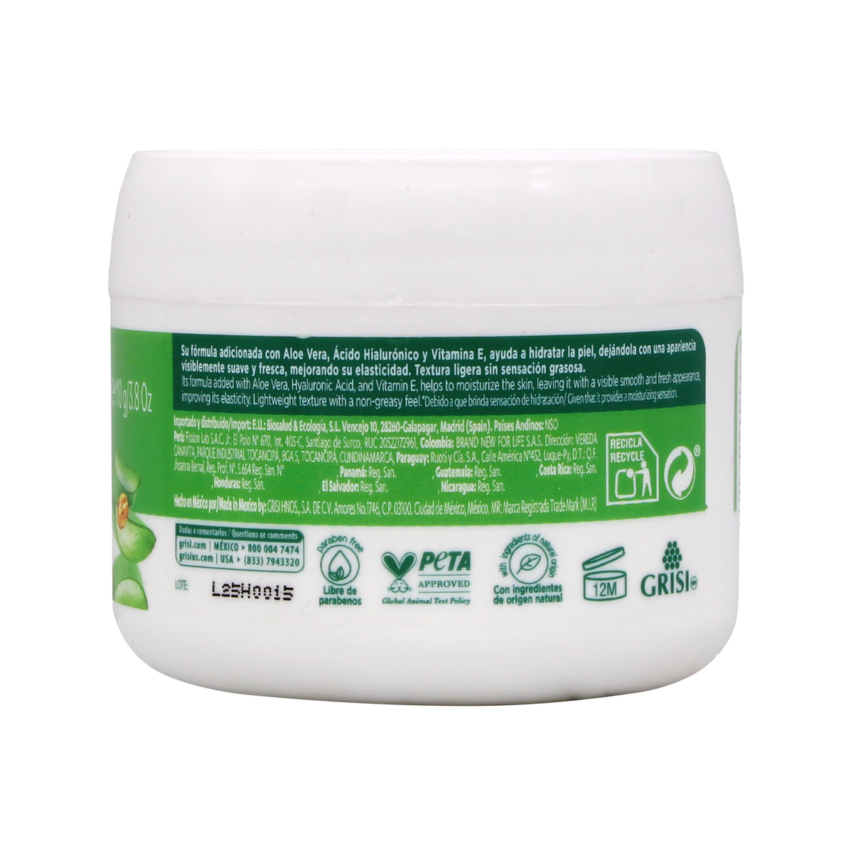 Crema Facial Aloe Vera 110 G