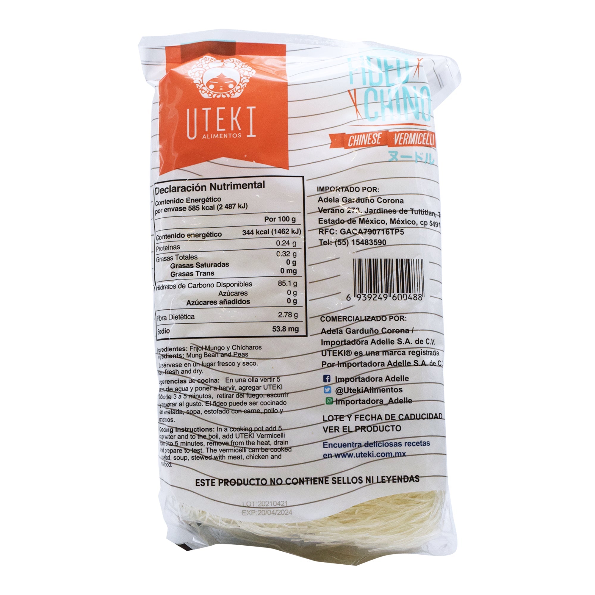 Pasta Fideo Chino Vermicelli 170 G