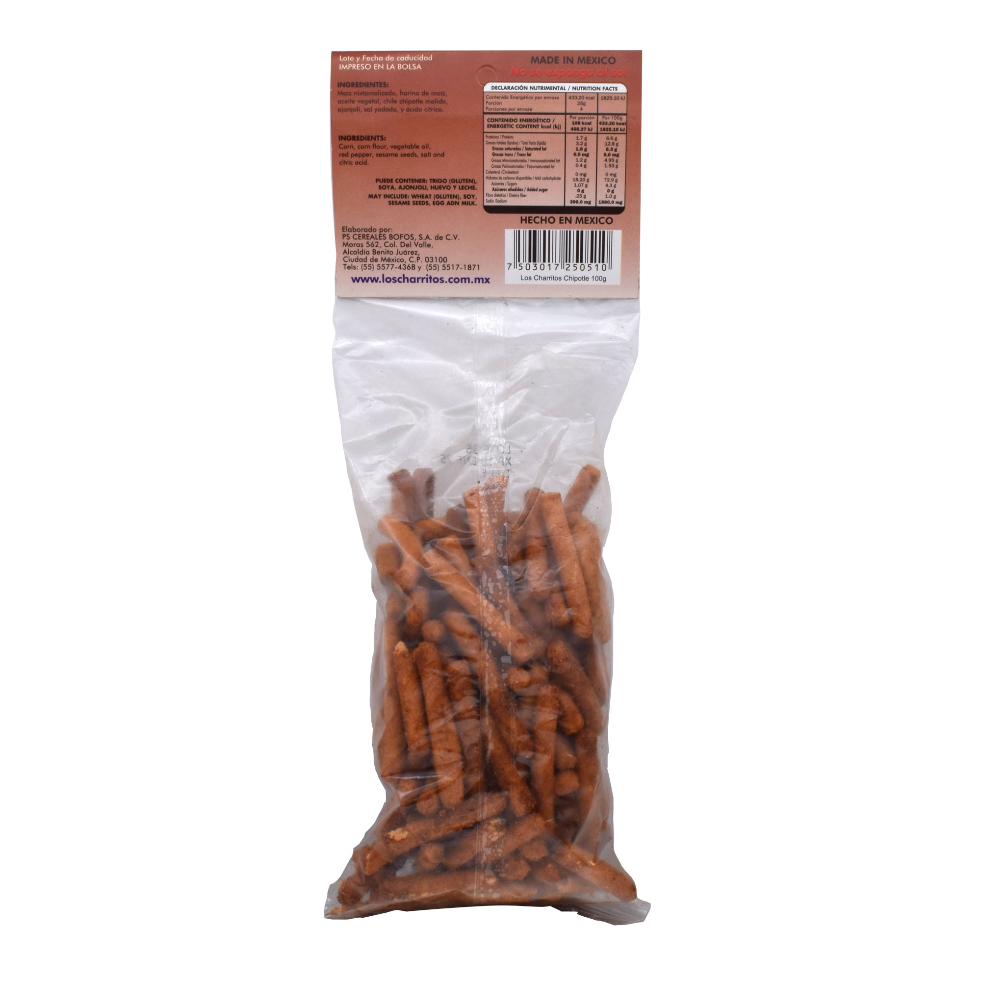 Churritos De Ajonjoli Sab Chipotle 100 G (Caja 15)