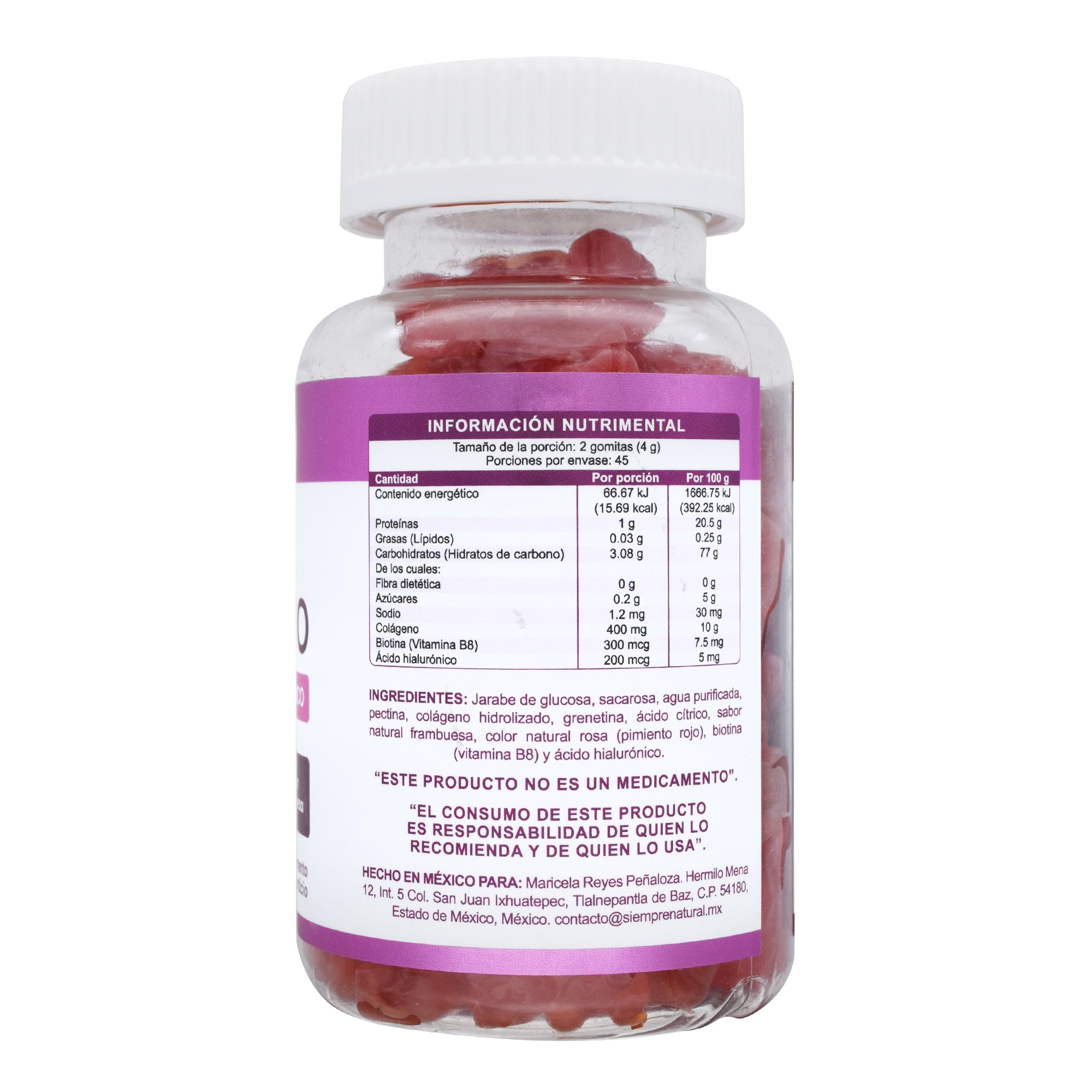 Gomitas Biotina Colageno Acido Hialuronico 90 Gomitas