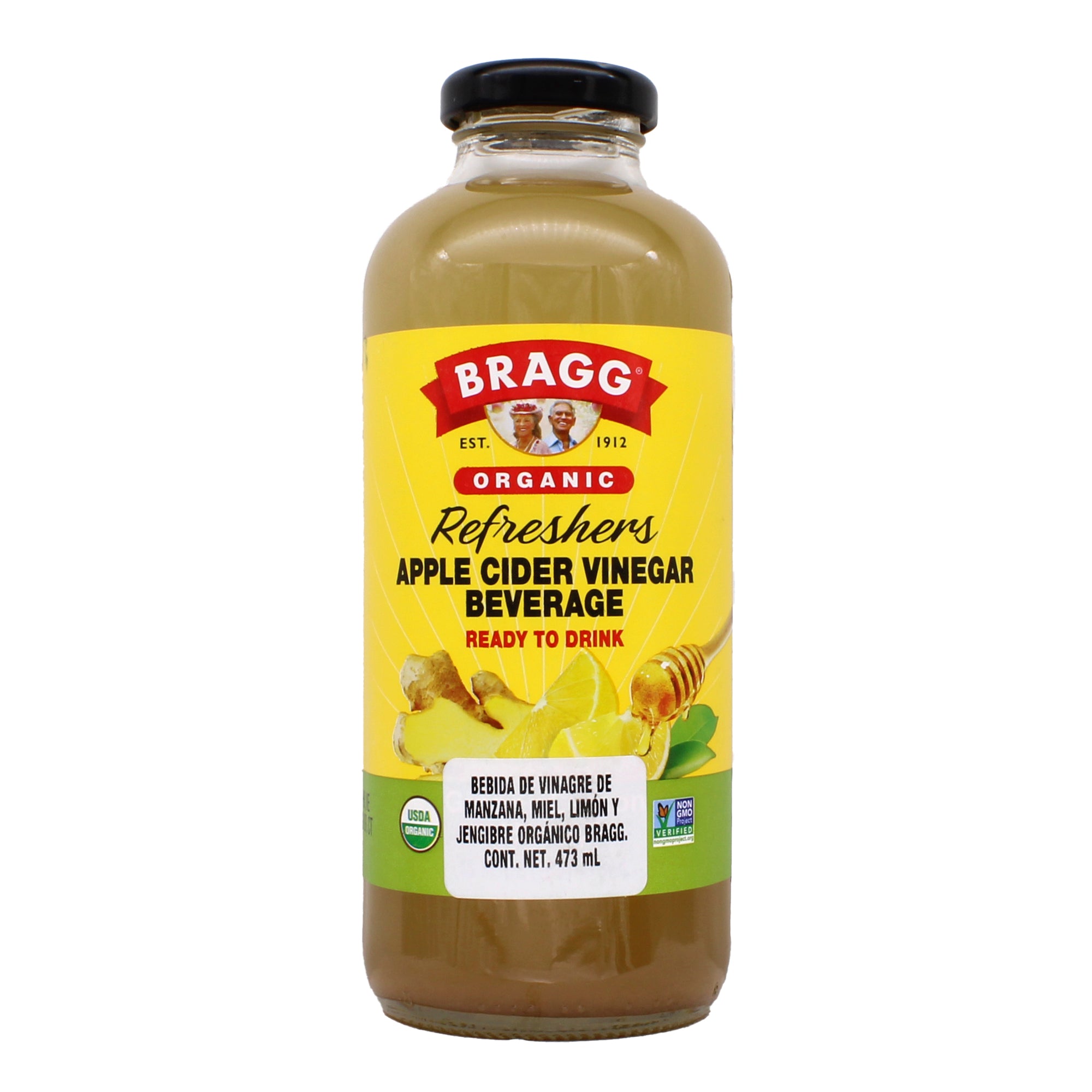 Bebida Vinagre De Manzana Miel Limon Y Jengibre 473 Ml