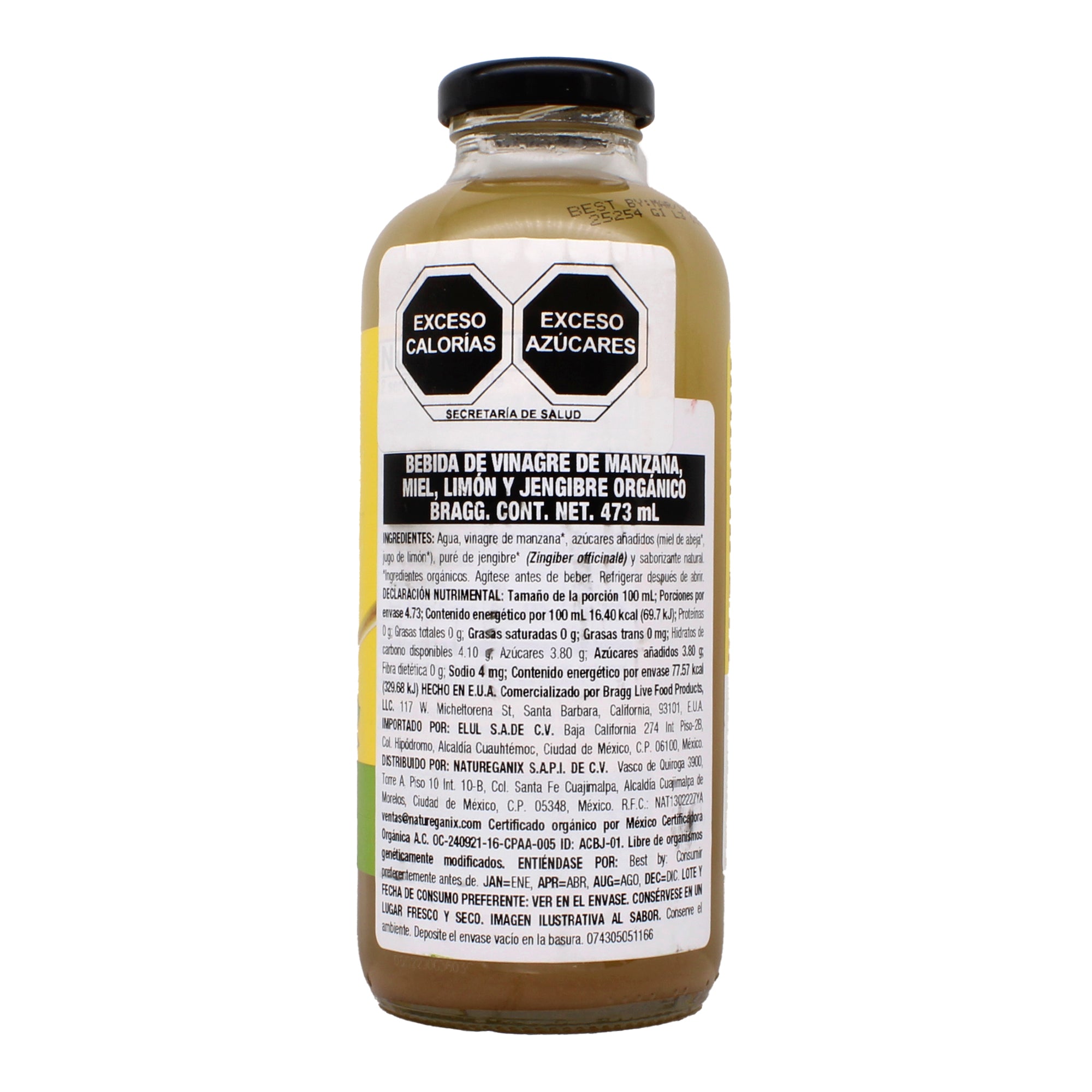 Bebida Vinagre De Manzana Miel Limon Y Jengibre 473 Ml