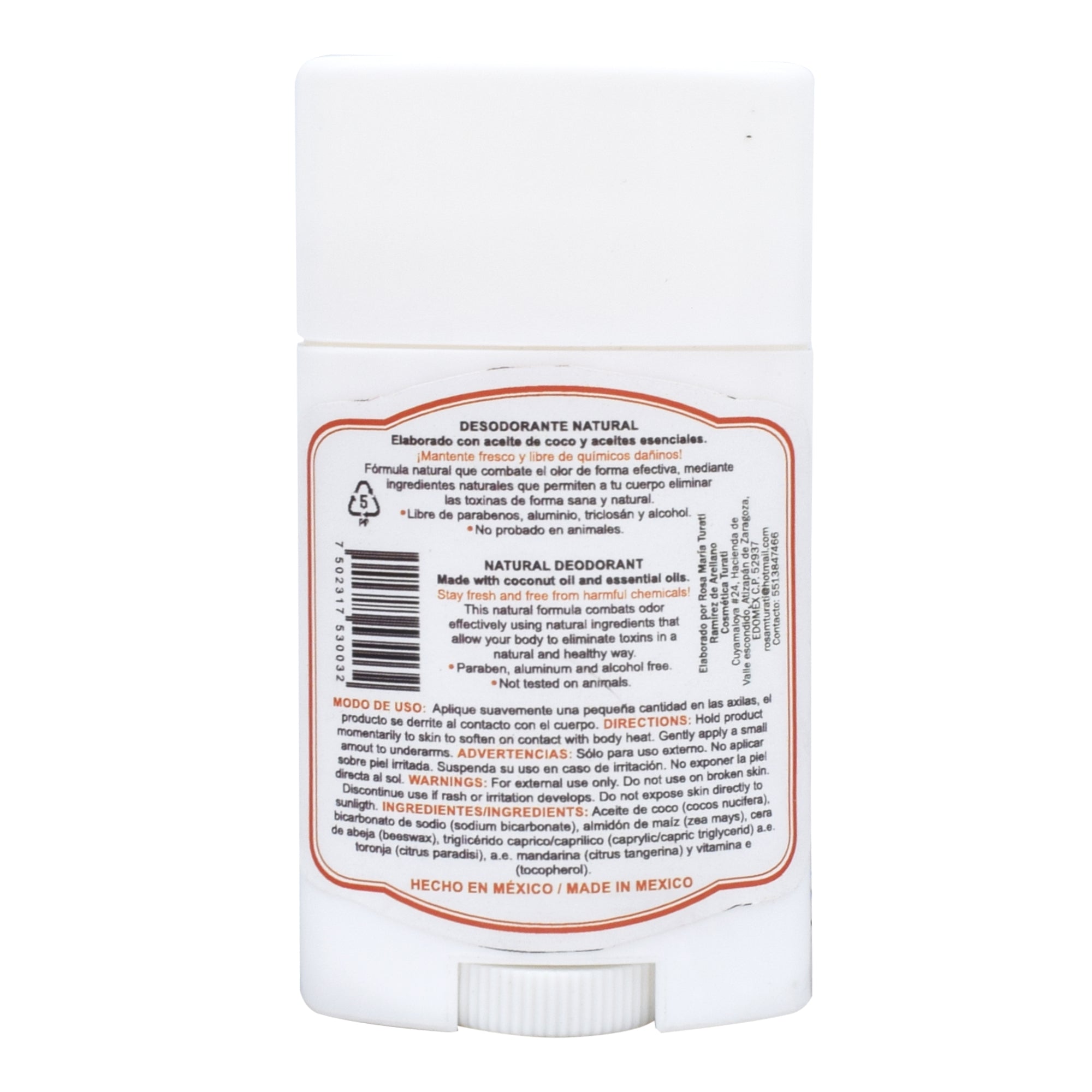 Desodorante En Barra Toronja Mandarina 55 G
