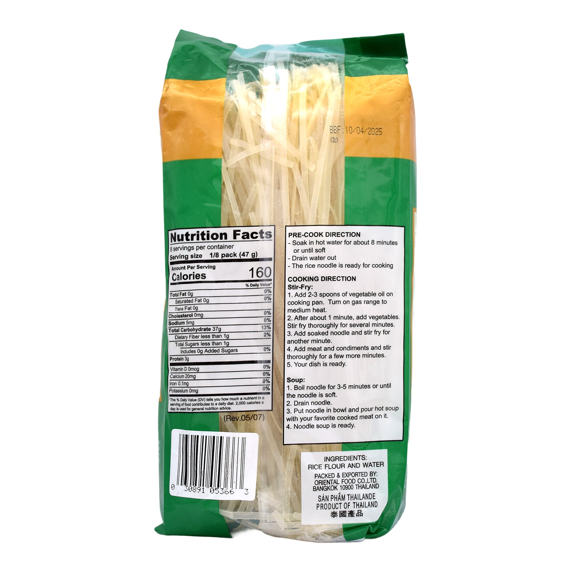 Pasta Harina De Arroz Chantaboon 3mm 375 G