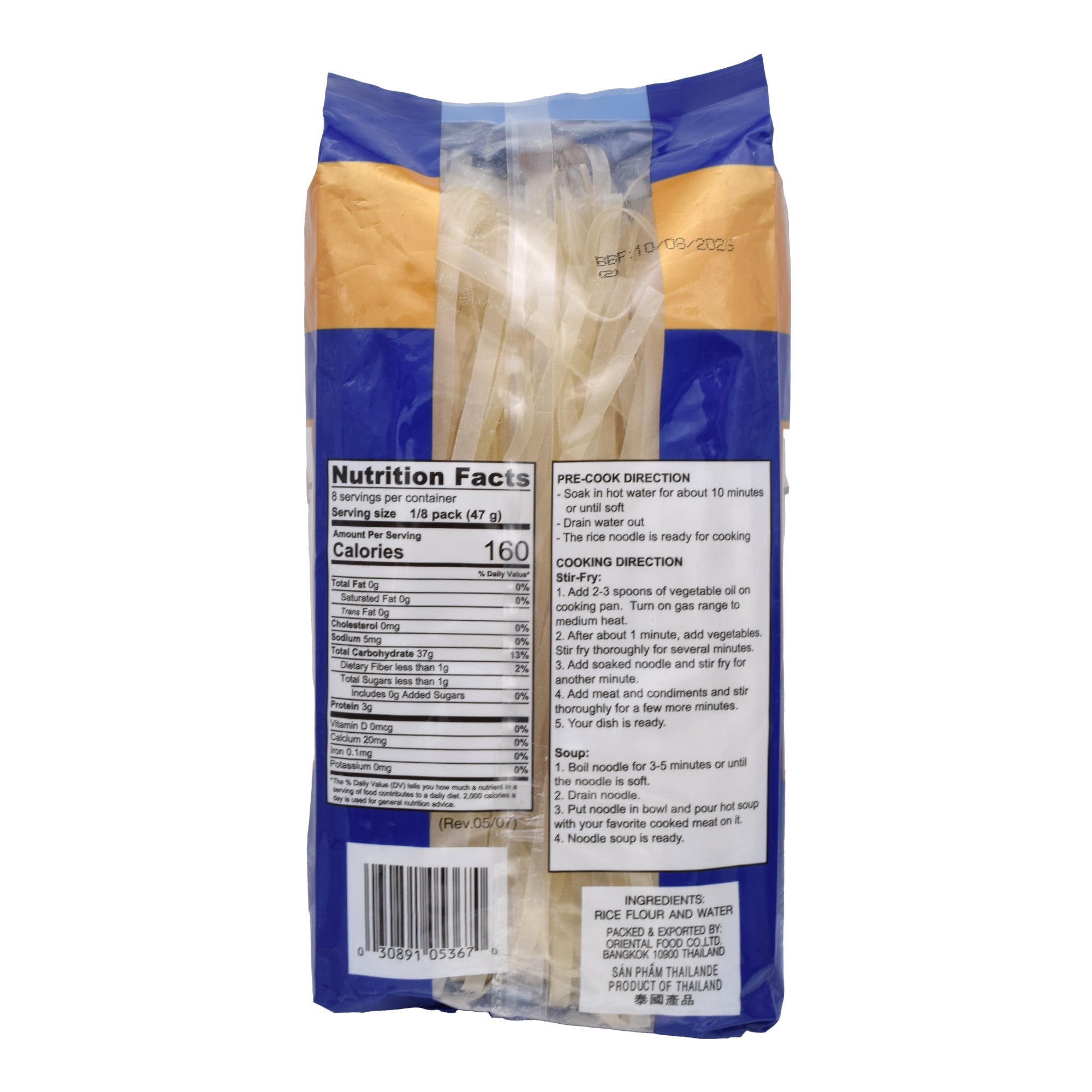 Pasta Harina De Arroz Chantaboon 5mm 375 G