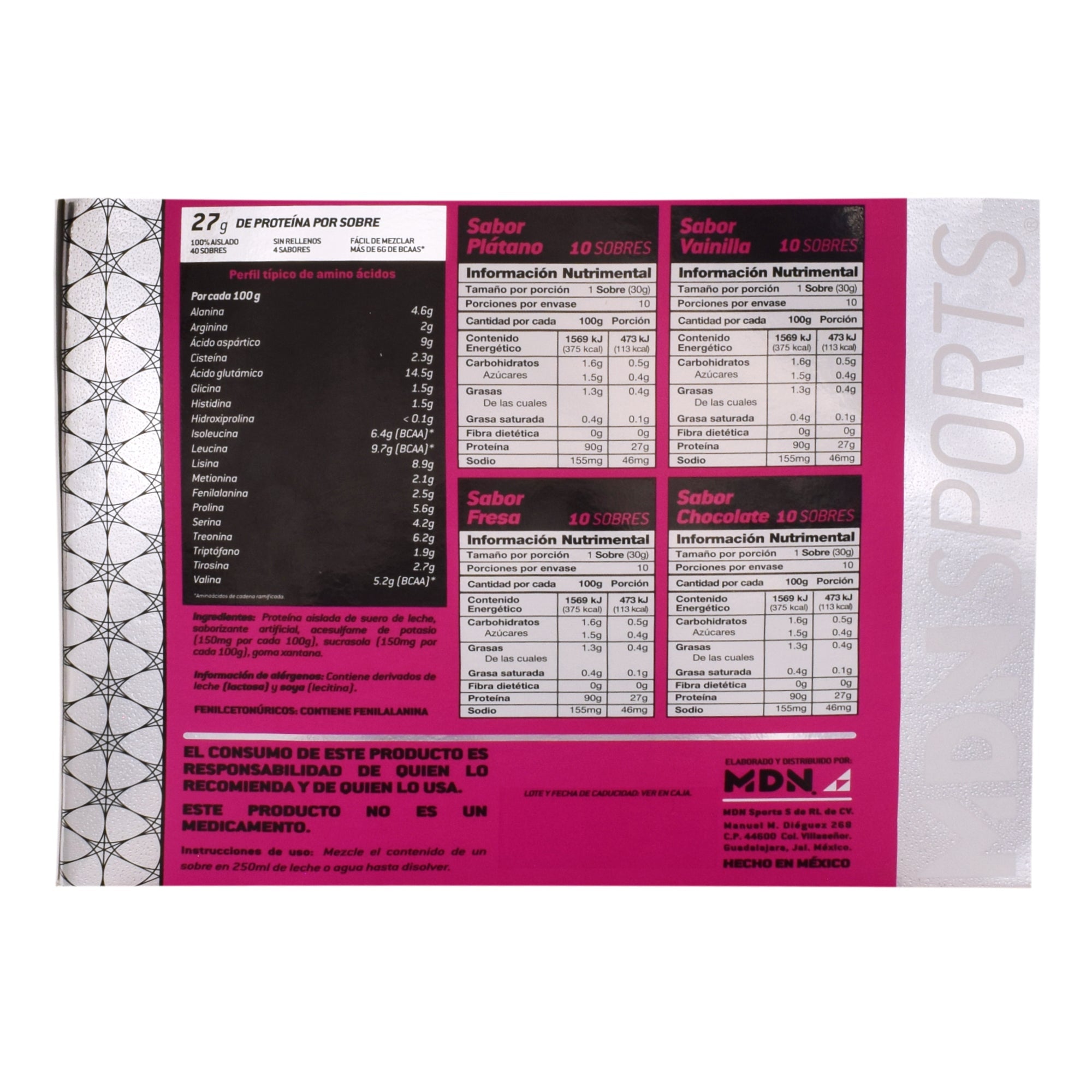 Whey Ner Isolate Varios Sabores 30 G (Paquete 40)