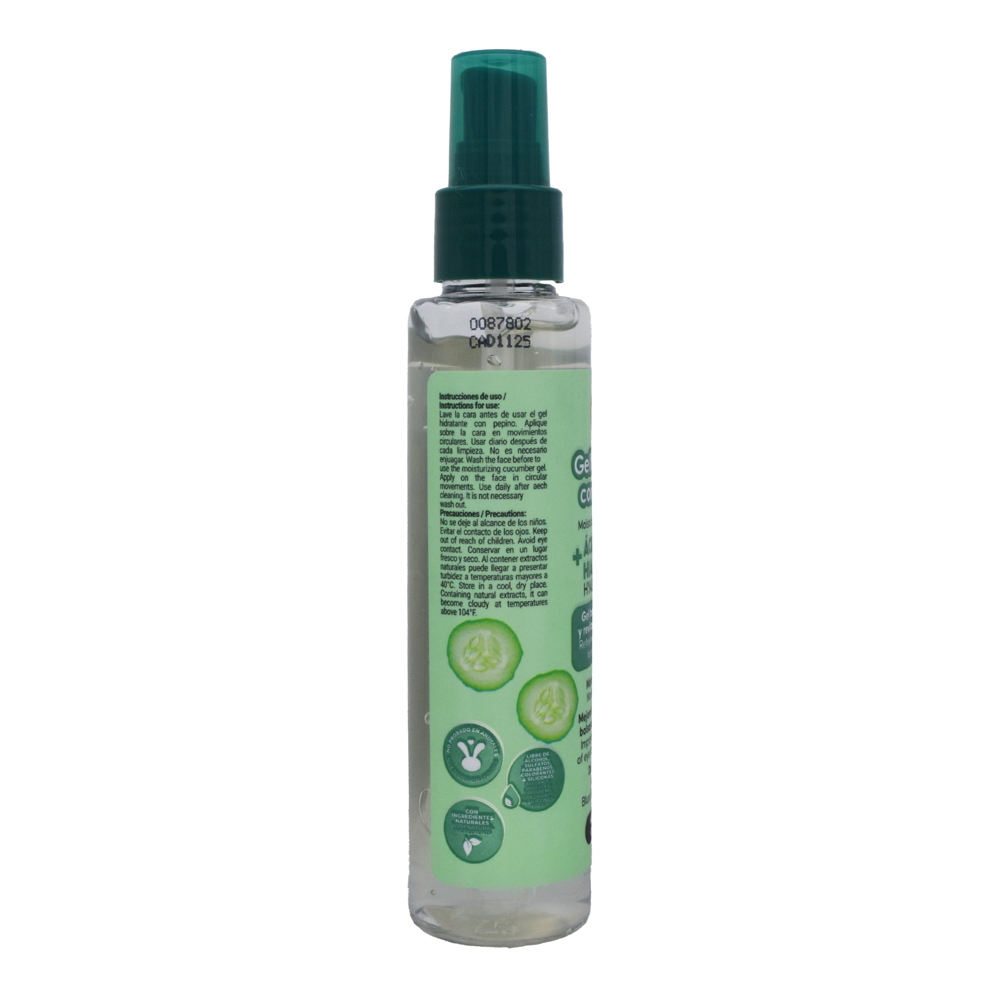 Gel Facial Hidratante Con Pepino 120 Ml